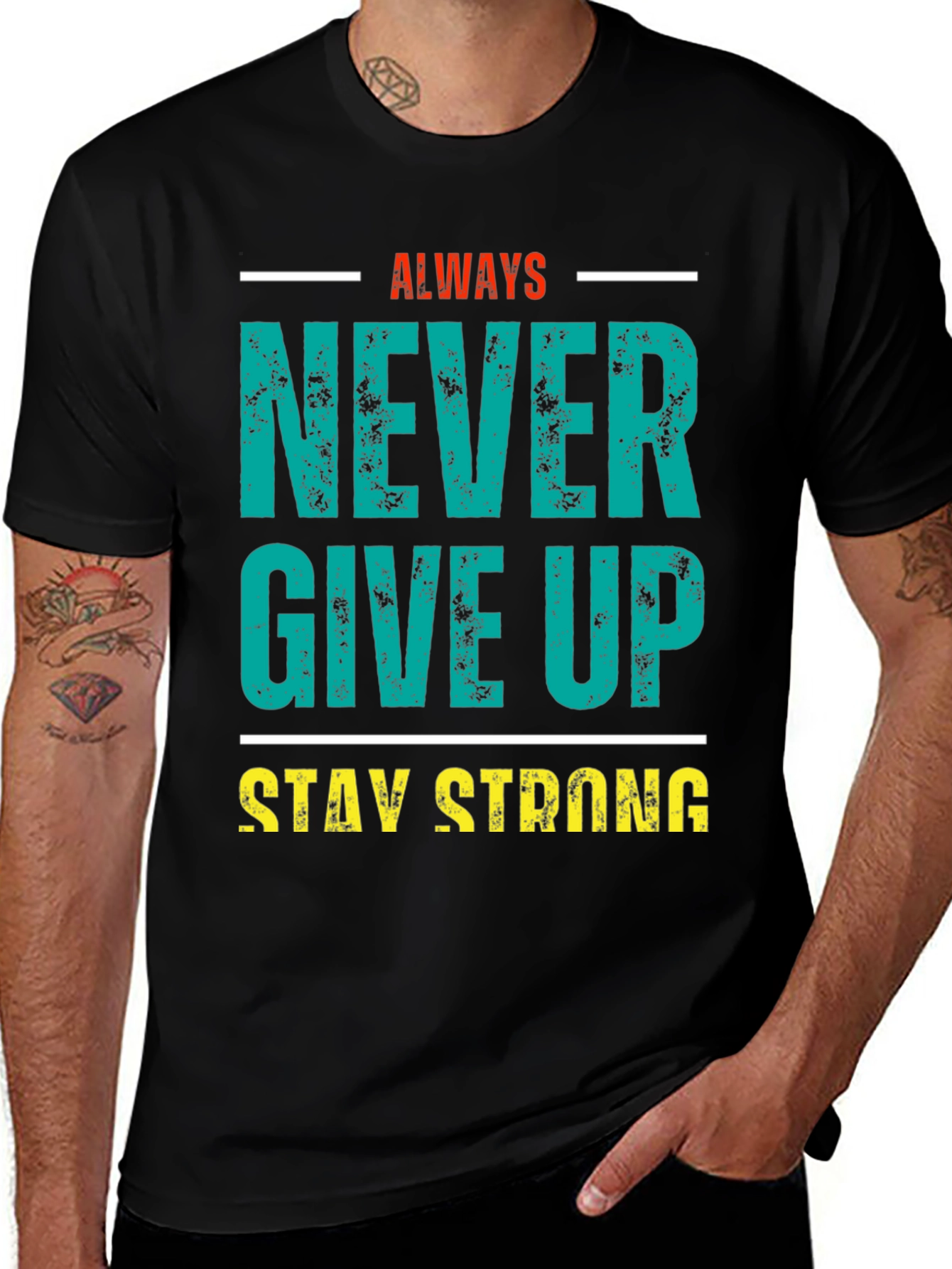 Inspirational Never Give Up Graphic Tee