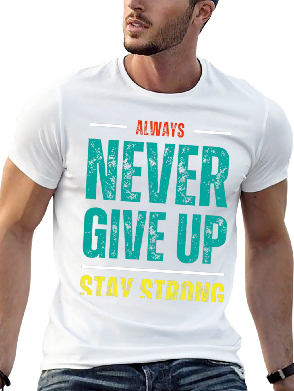 Inspirational Never Give Up Graphic Tee