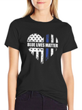 Blue Lives Matter Heart Graphic Tee