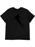 Skier Heartbeat Graphic Tee - Sporty Style