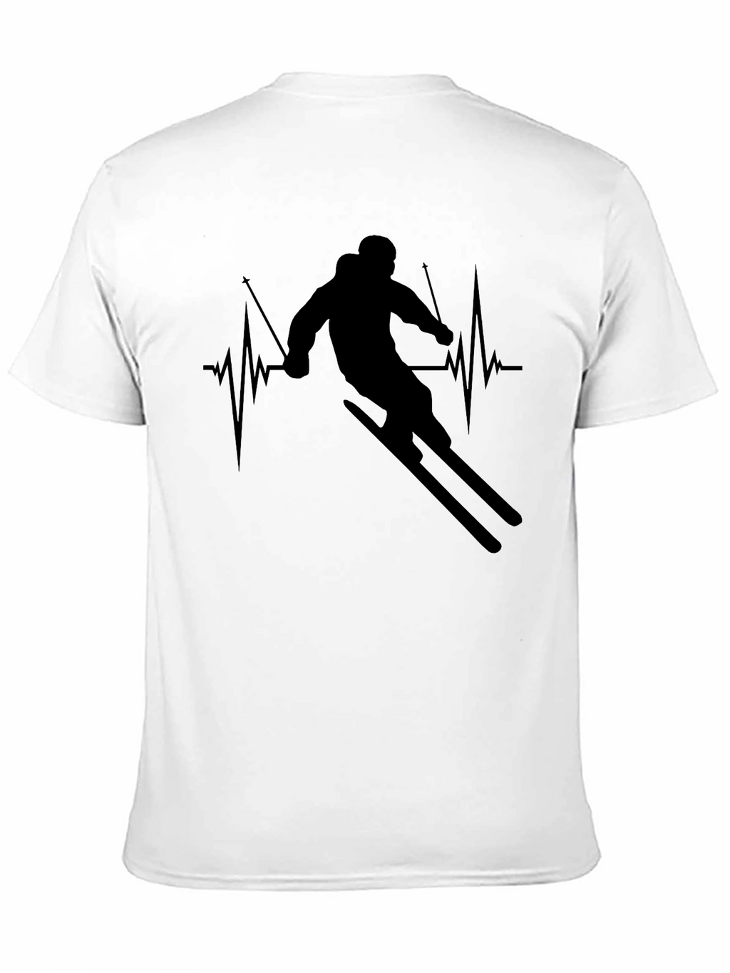Skier Heartbeat Graphic Tee - Sporty Style