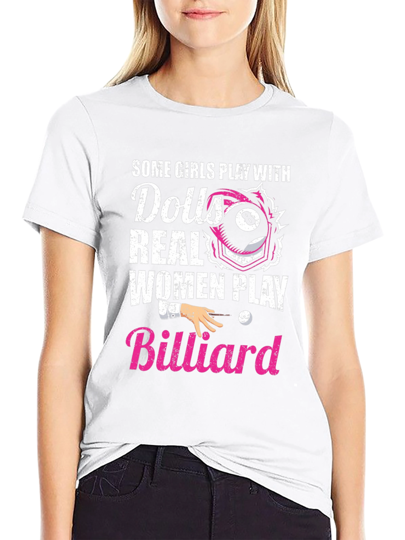 Billiard Player Graphic Tee - Real Womens Billiard T-shirt
