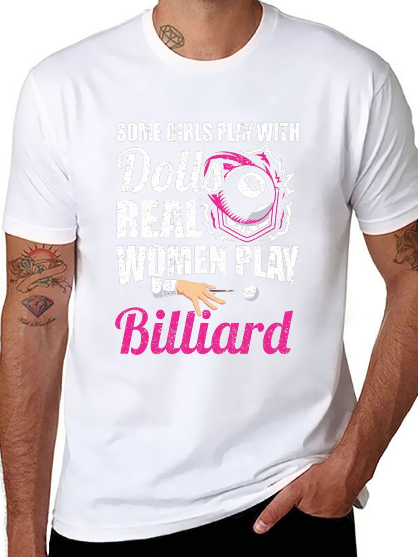Billiard Player Graphic Tee - Real Womens Billiard T-shirt