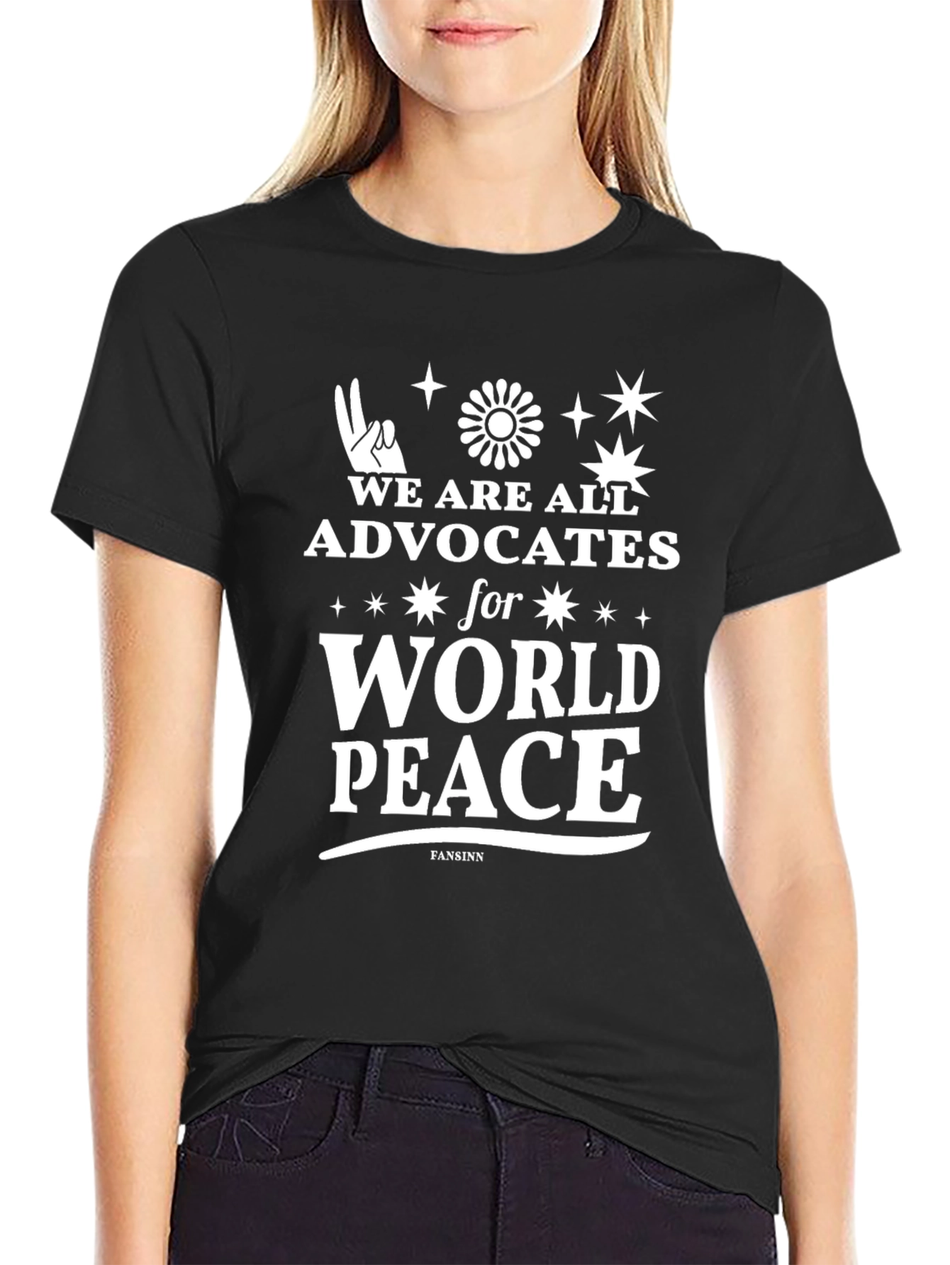 World Peace Advocate Graphic Tee - Black