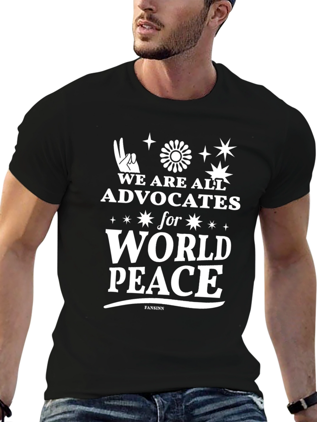World Peace Advocate Graphic Tee - Black