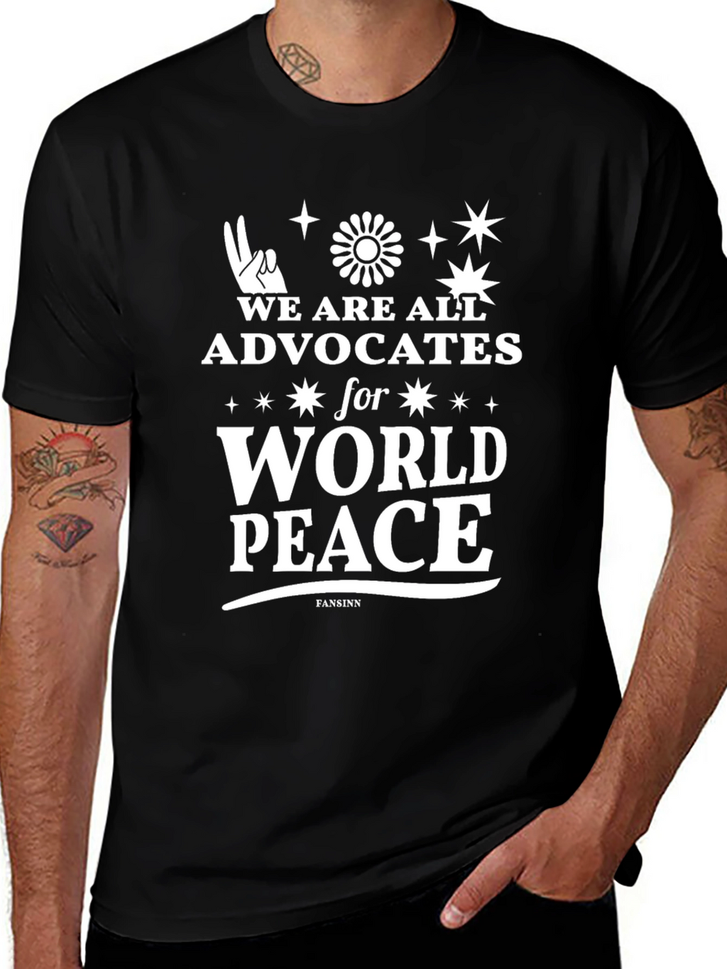World Peace Advocate Graphic Tee - Black