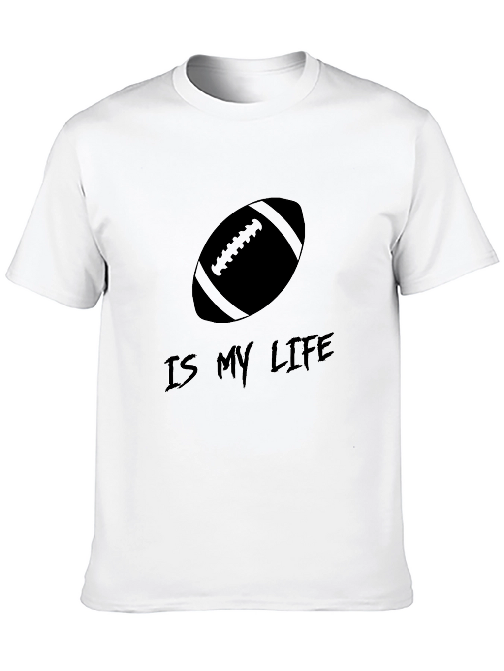 Football is My Life Black Graphic Tee