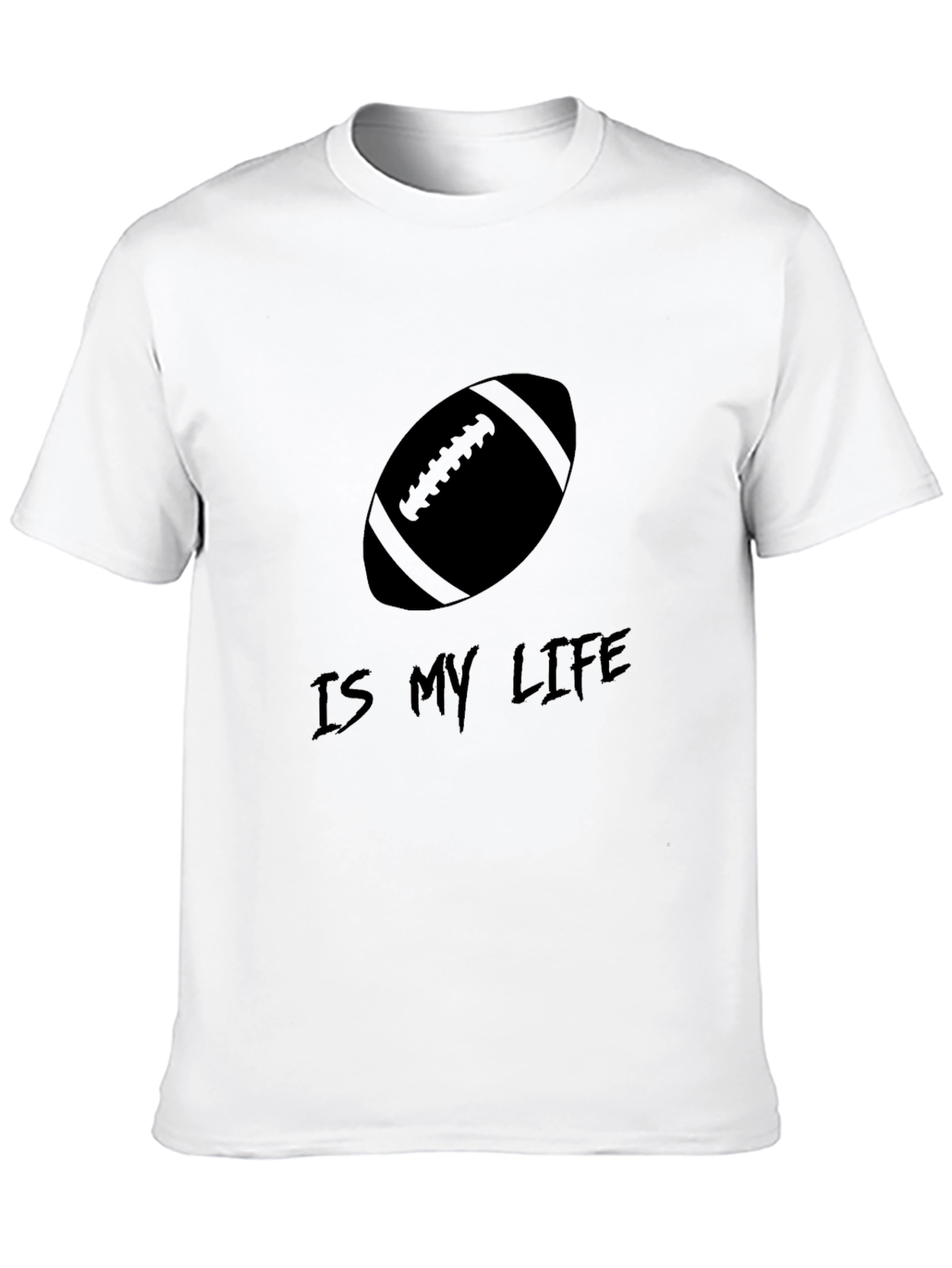 Football is My Life Black Graphic Tee