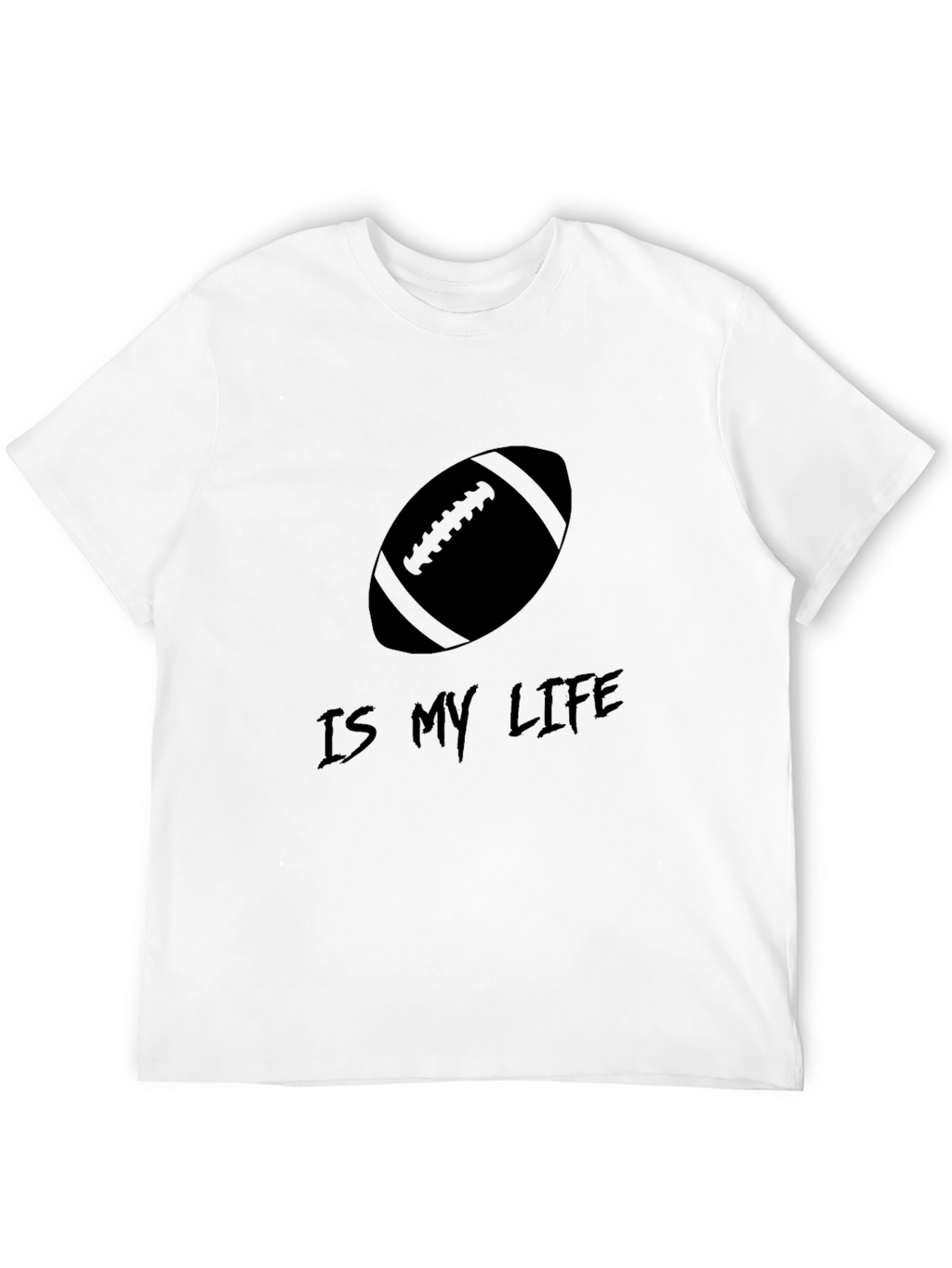 Football is My Life Black Graphic Tee