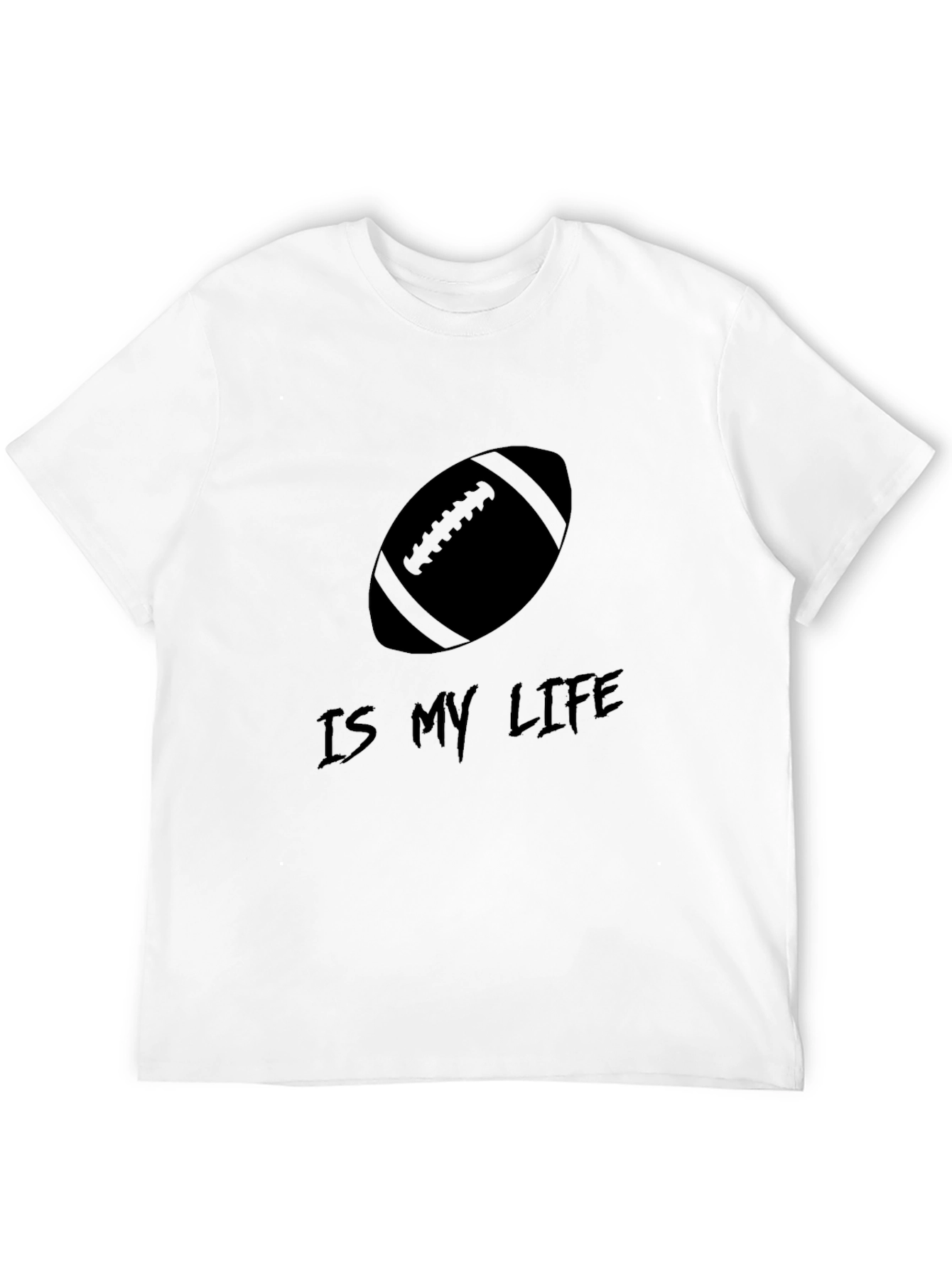 Football is My Life Black Graphic Tee