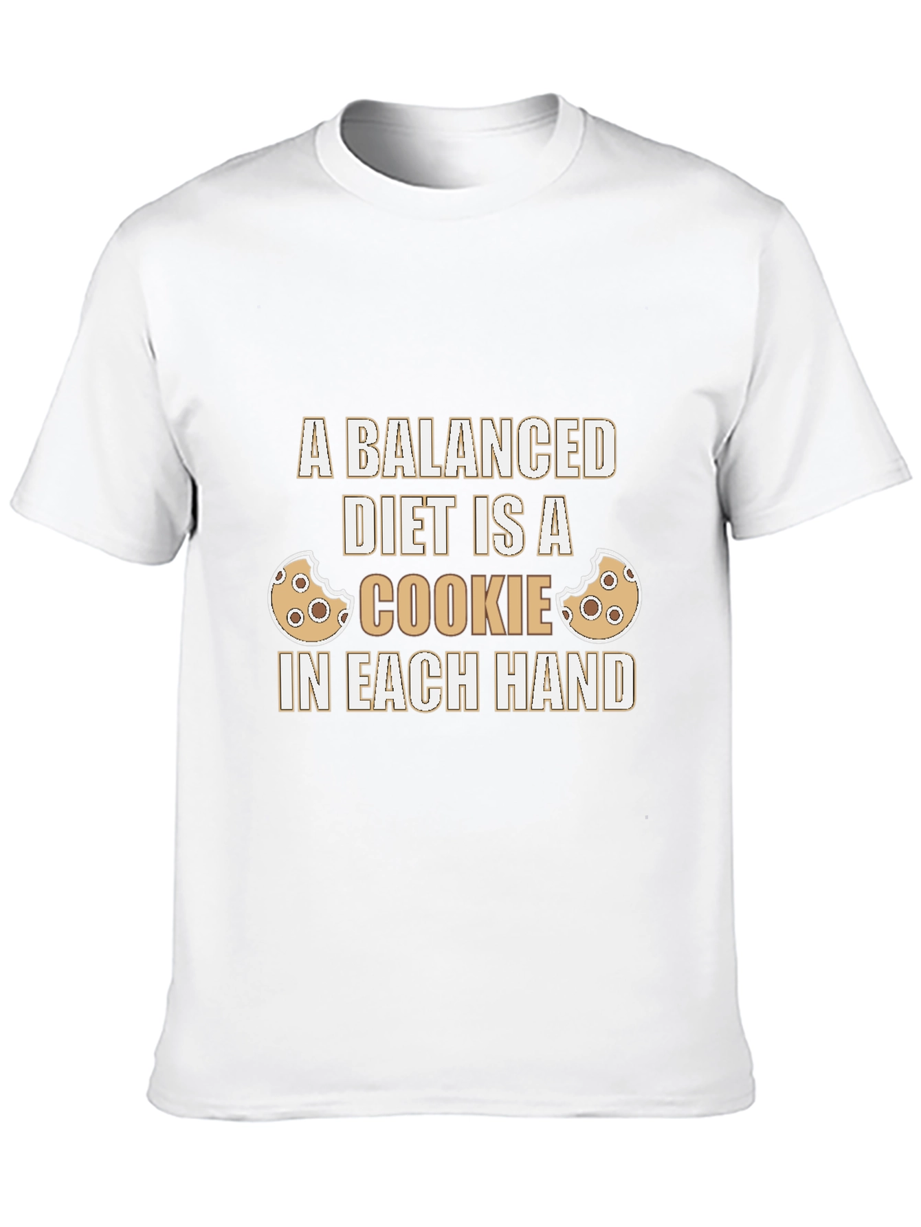 Funny Balanced Diet Cookie Graphic T-Shirt
