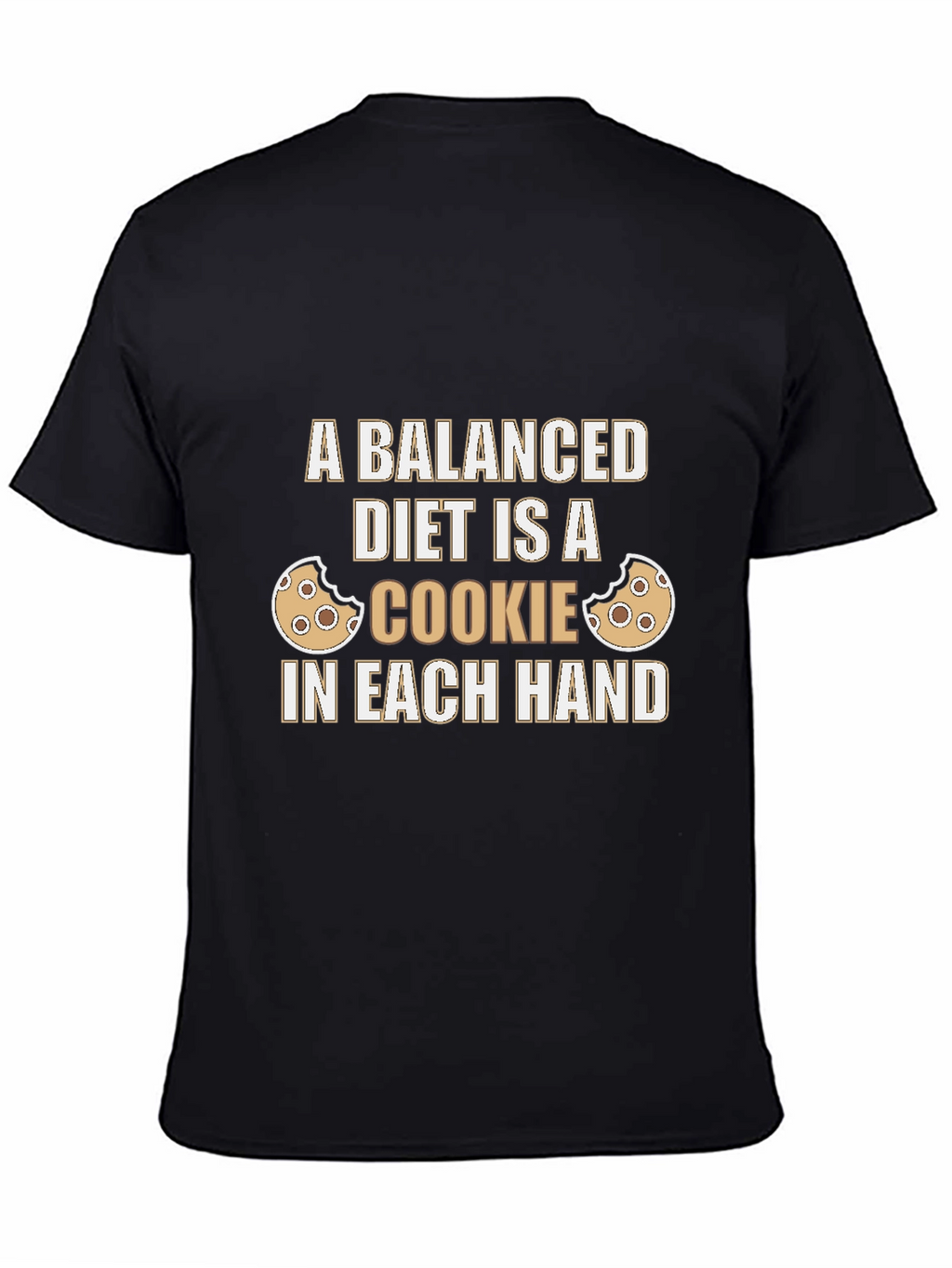 Funny Balanced Diet Cookie Graphic T-Shirt