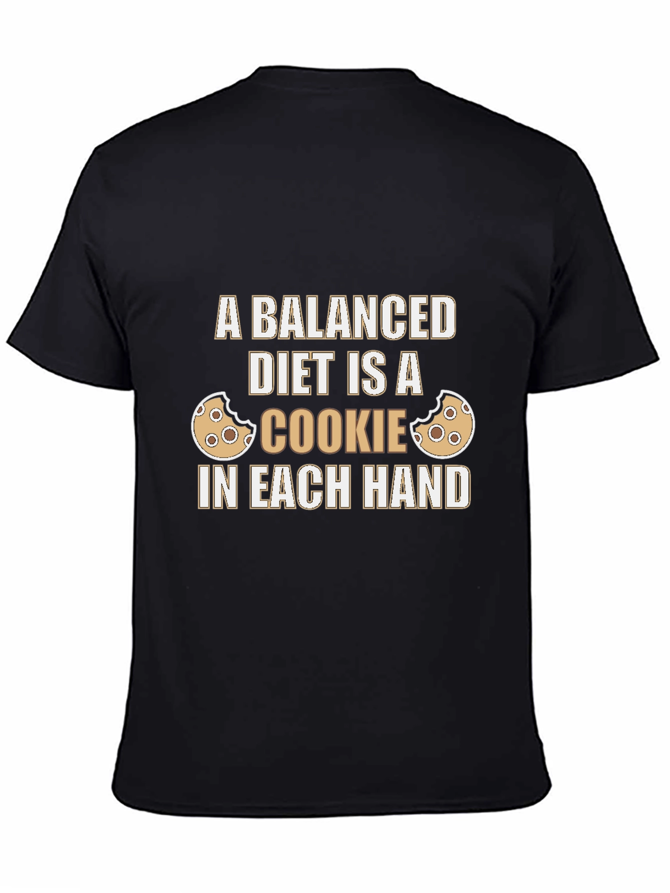 Funny Balanced Diet Cookie Graphic T-Shirt