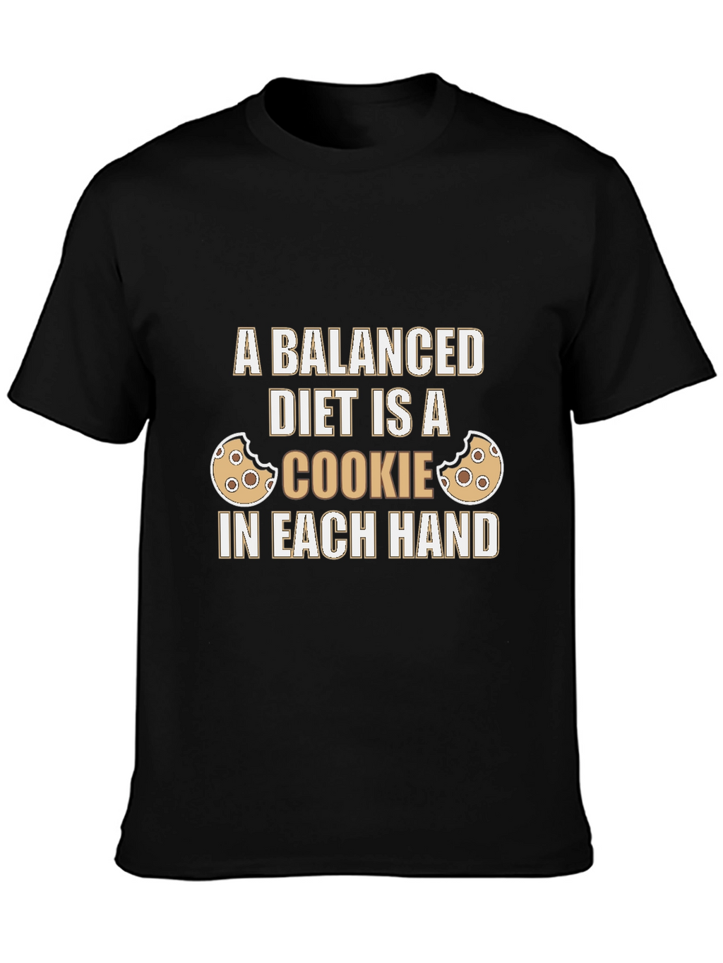 Funny Balanced Diet Cookie Graphic T-Shirt