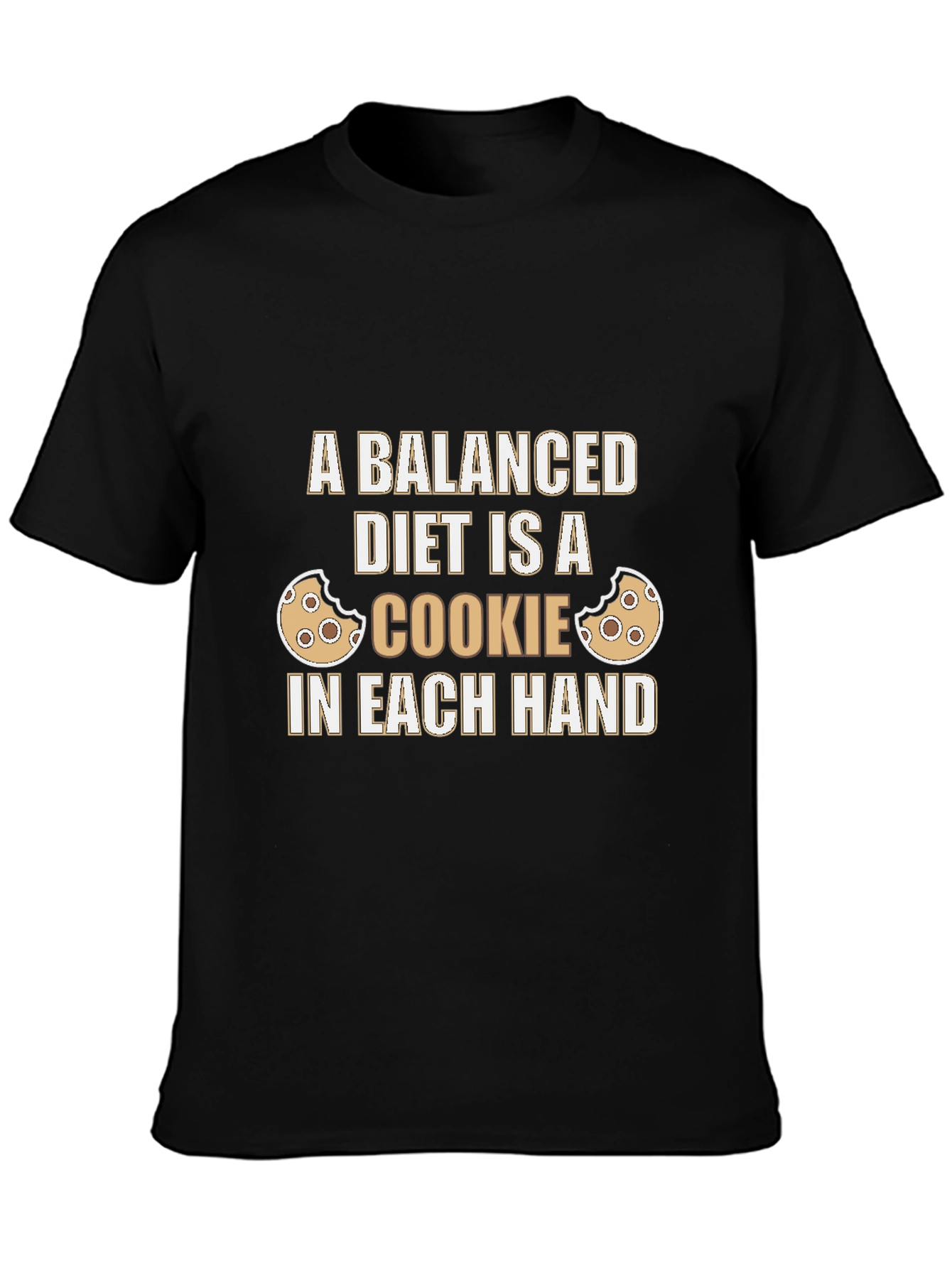 Funny Balanced Diet Cookie Graphic T-Shirt