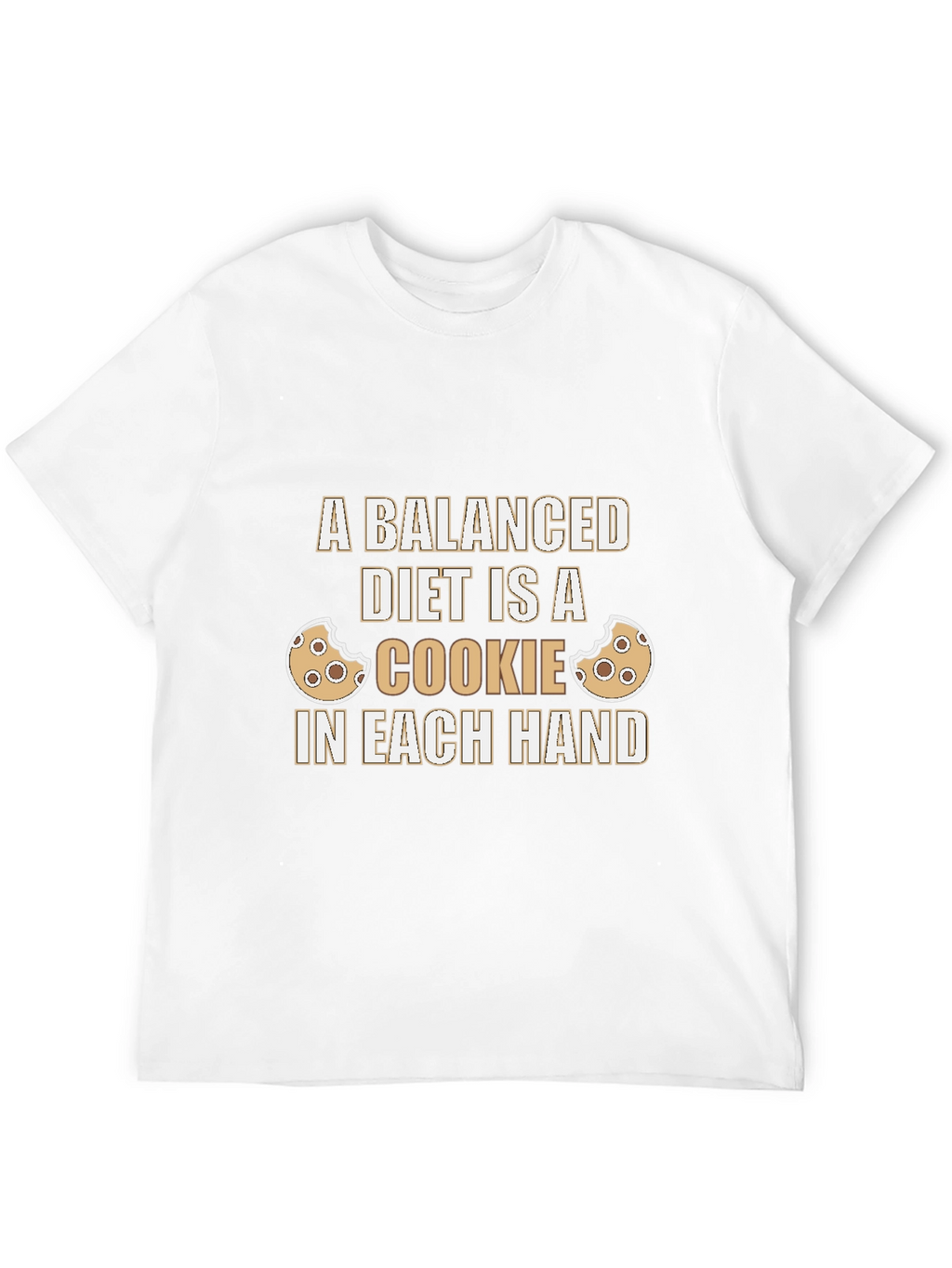 Funny Balanced Diet Cookie Graphic T-Shirt