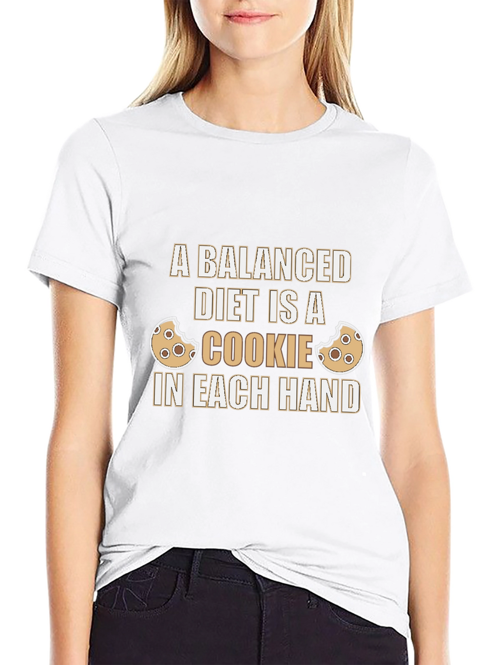 Funny Balanced Diet Cookie Graphic T-Shirt