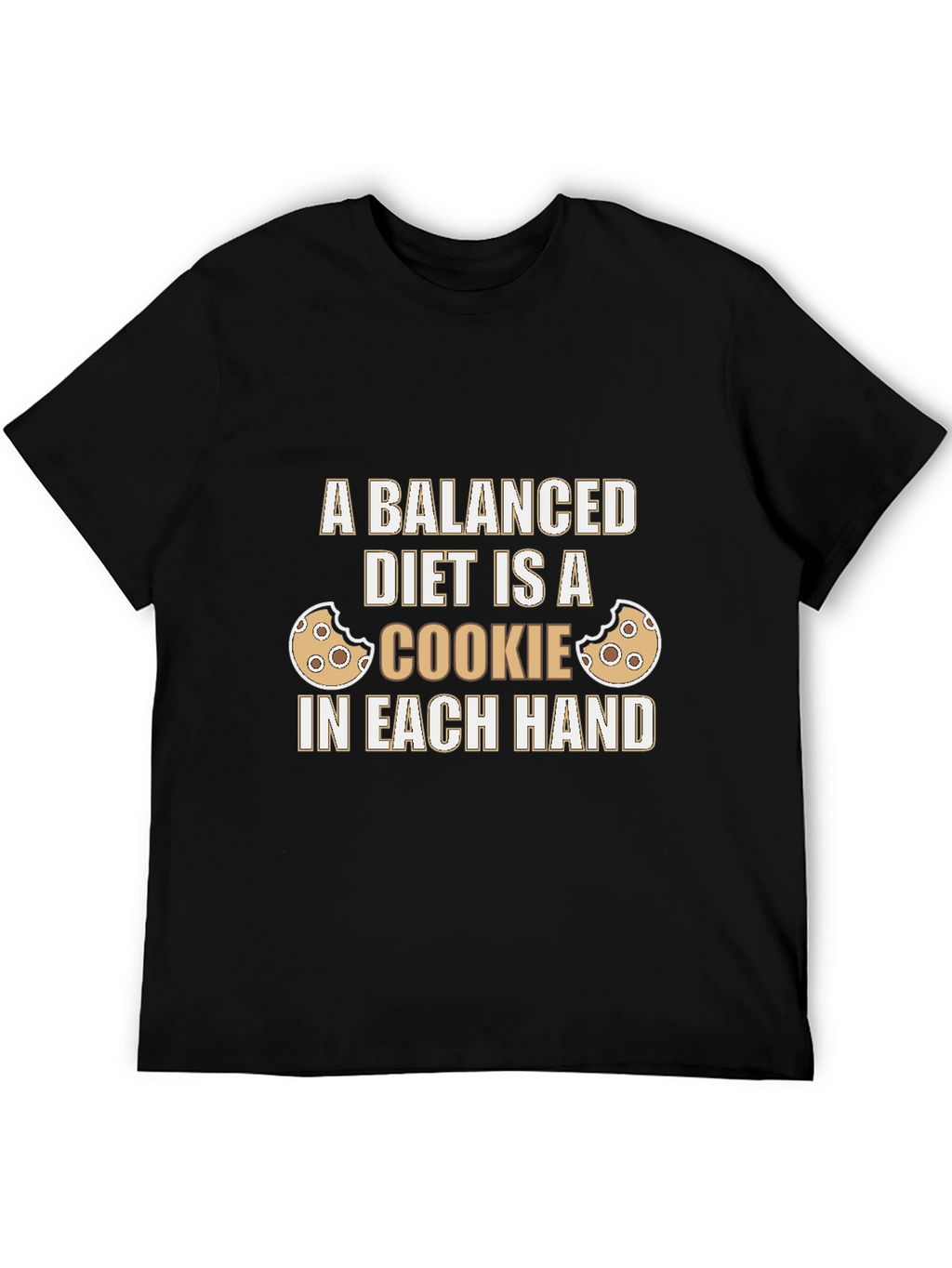 Funny Balanced Diet Cookie Graphic T-Shirt
