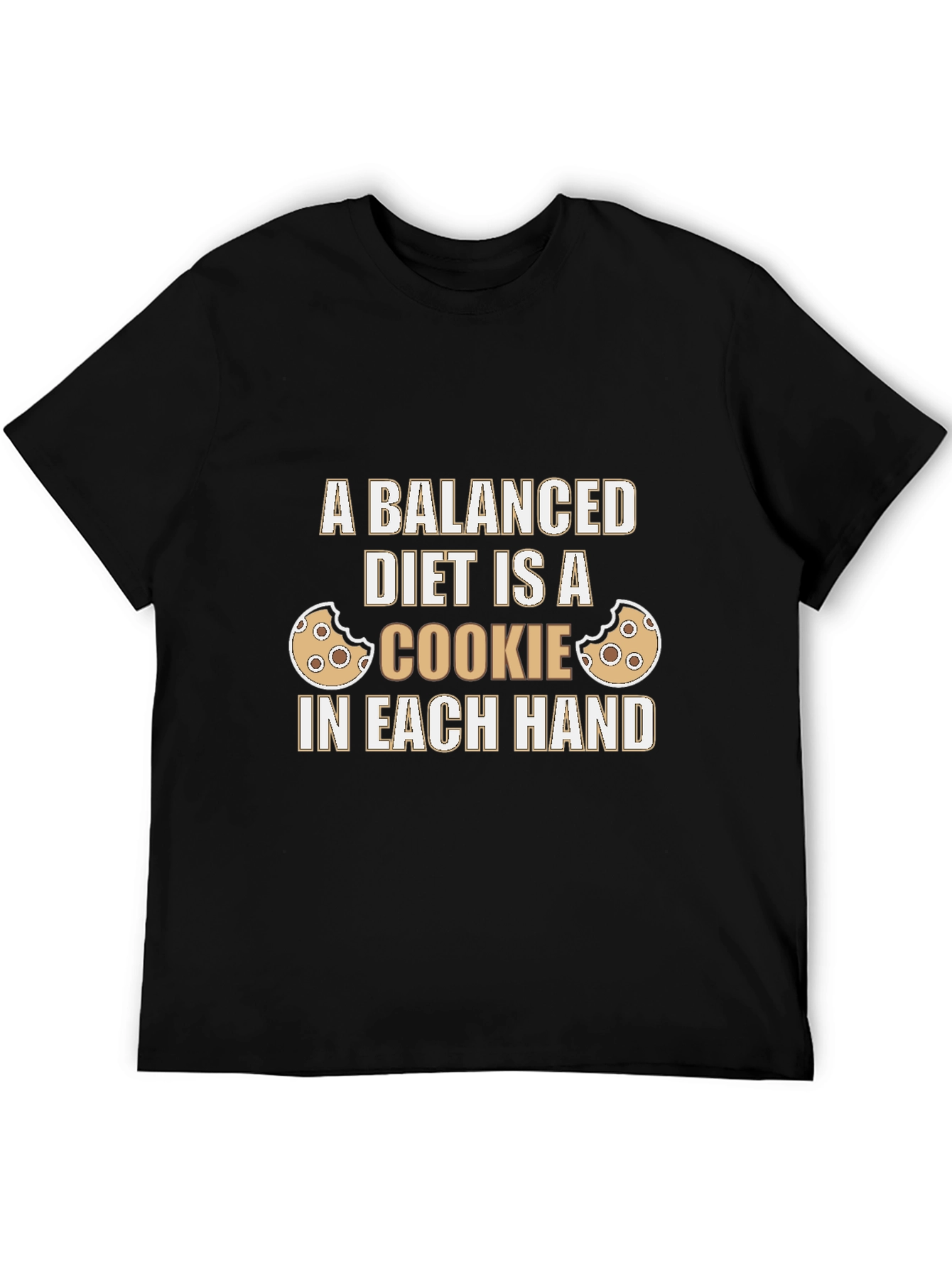 Funny Balanced Diet Cookie Graphic T-Shirt