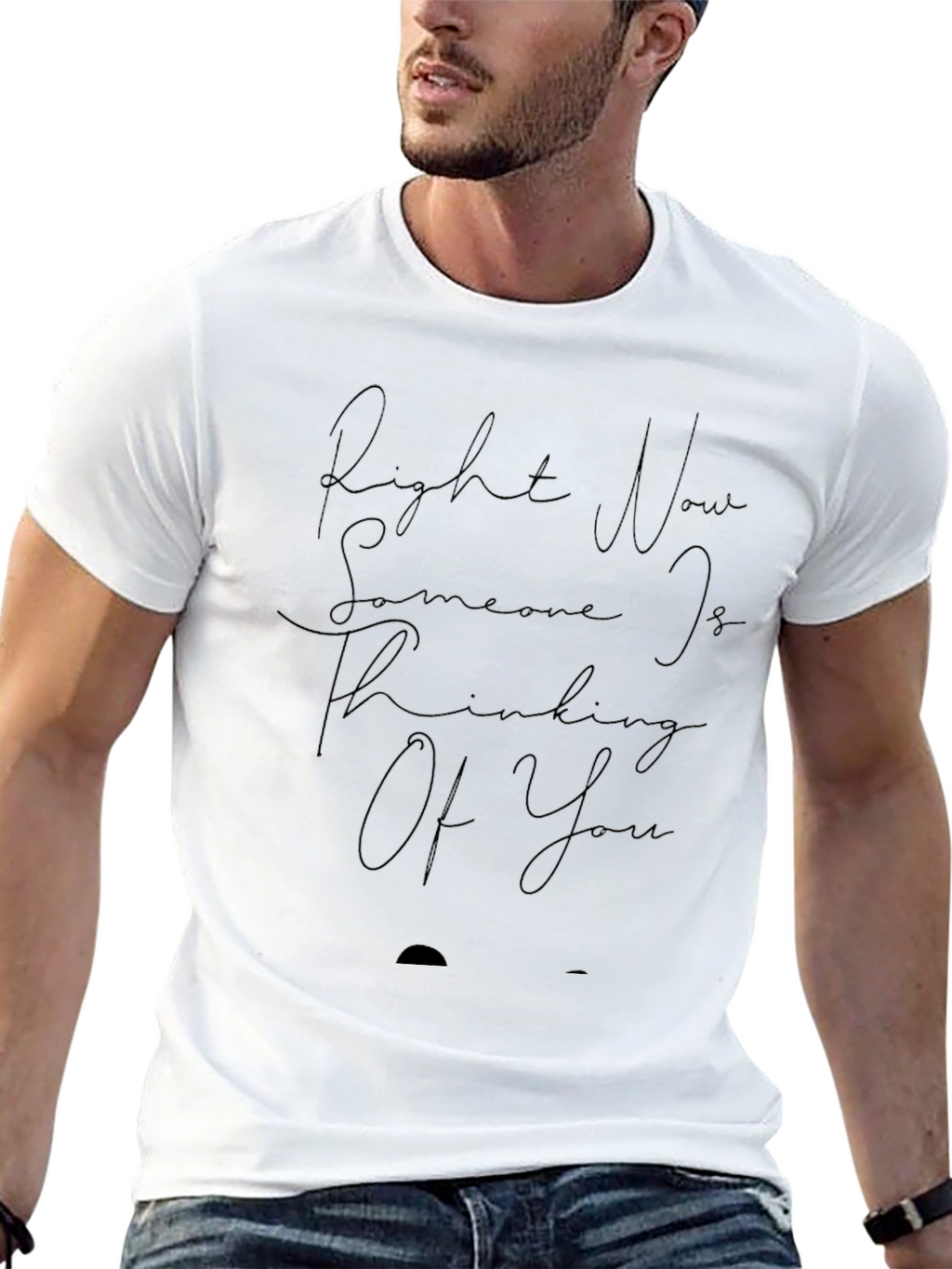 Right Now Someone Is Thinking Of You Black Tee