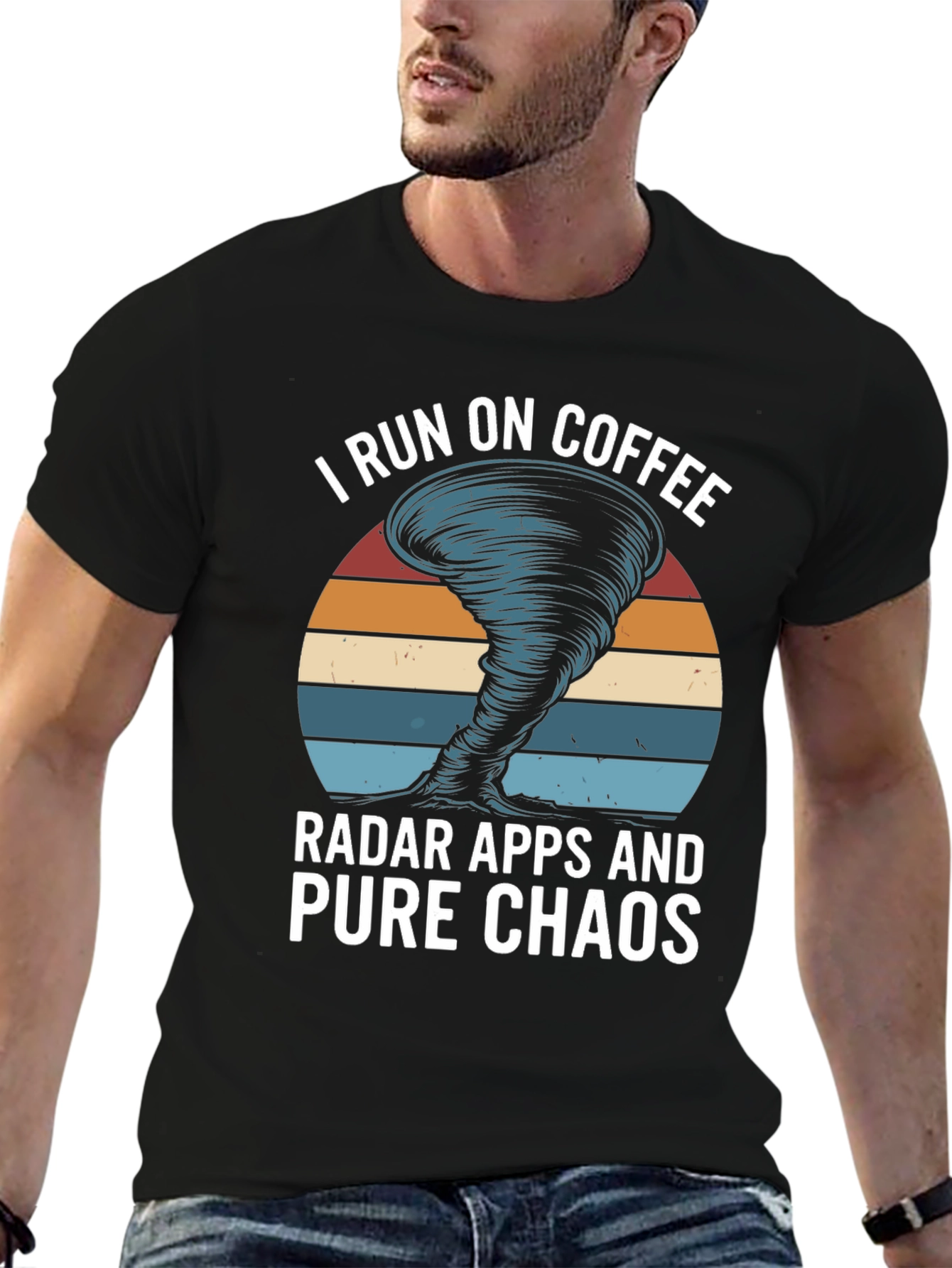 I Run On Coffee Radar Chaos Graphic Tee