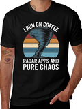 I Run On Coffee Radar Chaos Graphic Tee