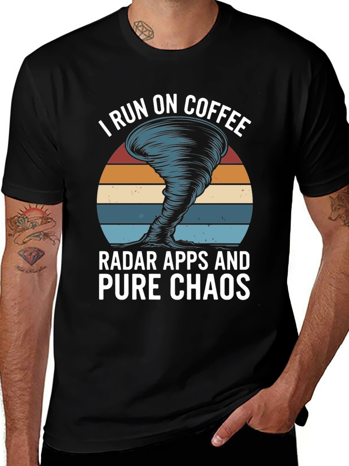 I Run On Coffee Radar Chaos Graphic Tee