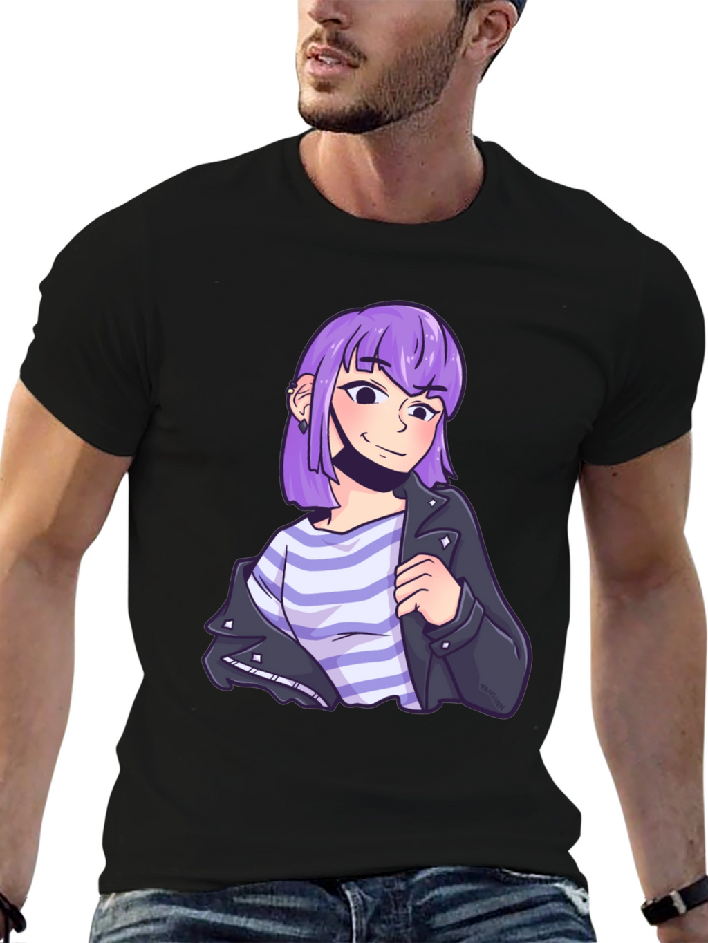 Anime Girl T-Shirt - Stylish Black Tee