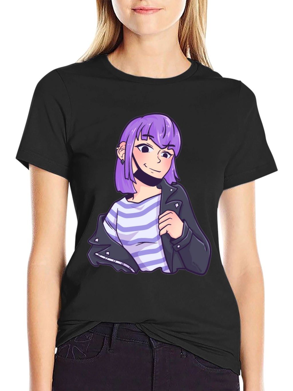 Anime Girl T-Shirt - Stylish Black Tee