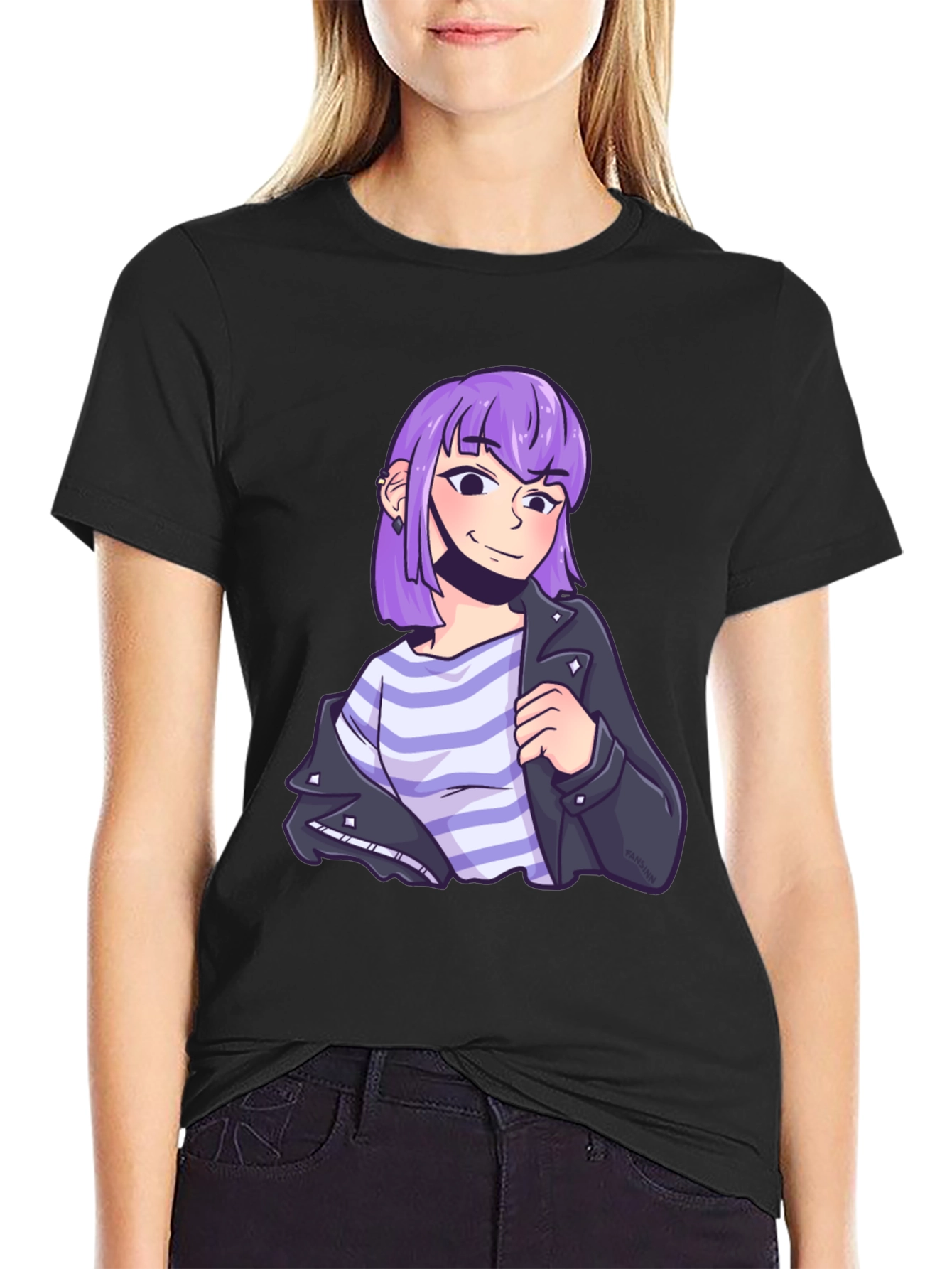 Anime Girl T-Shirt - Stylish Black Tee