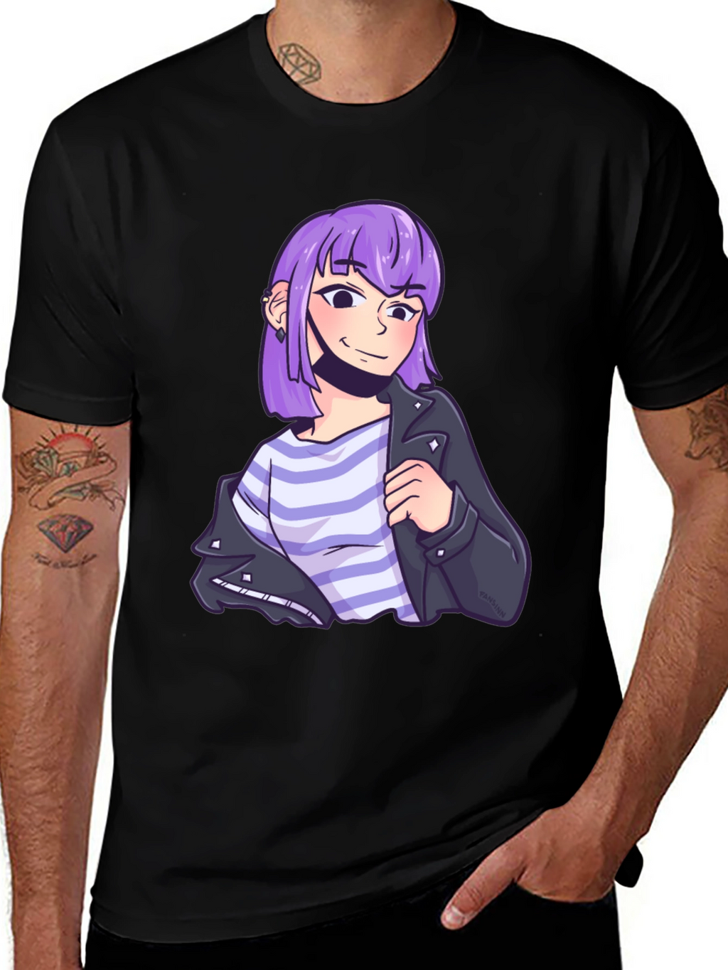 Anime Girl T-Shirt - Stylish Black Tee
