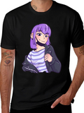 Anime Girl T-Shirt - Stylish Black Tee