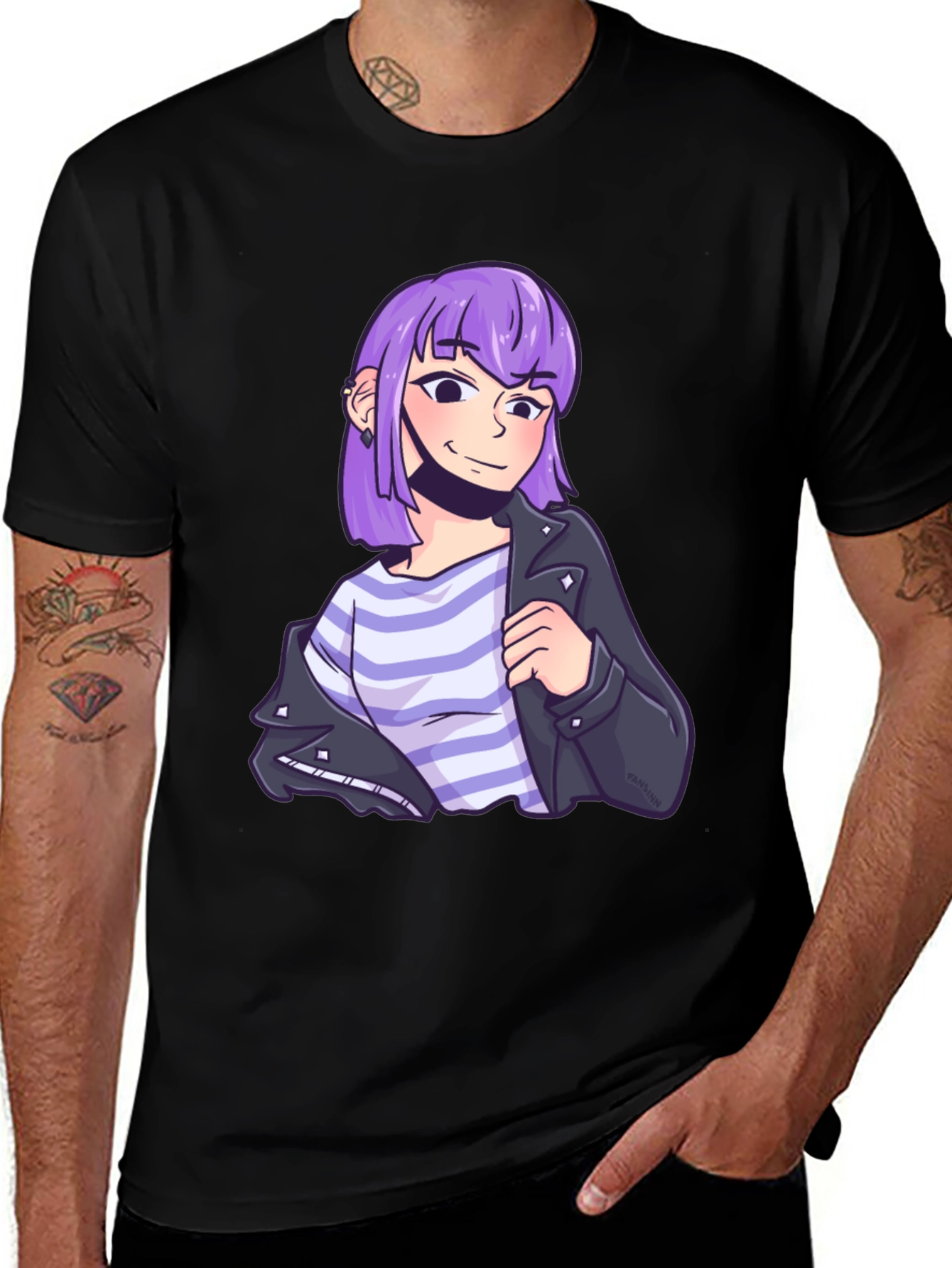 Anime Girl T-Shirt - Stylish Black Tee