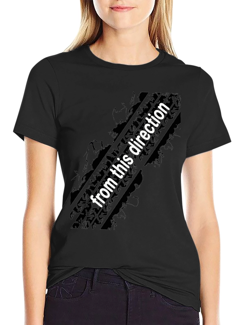 Directional Tire Track Graphic T-Shirt