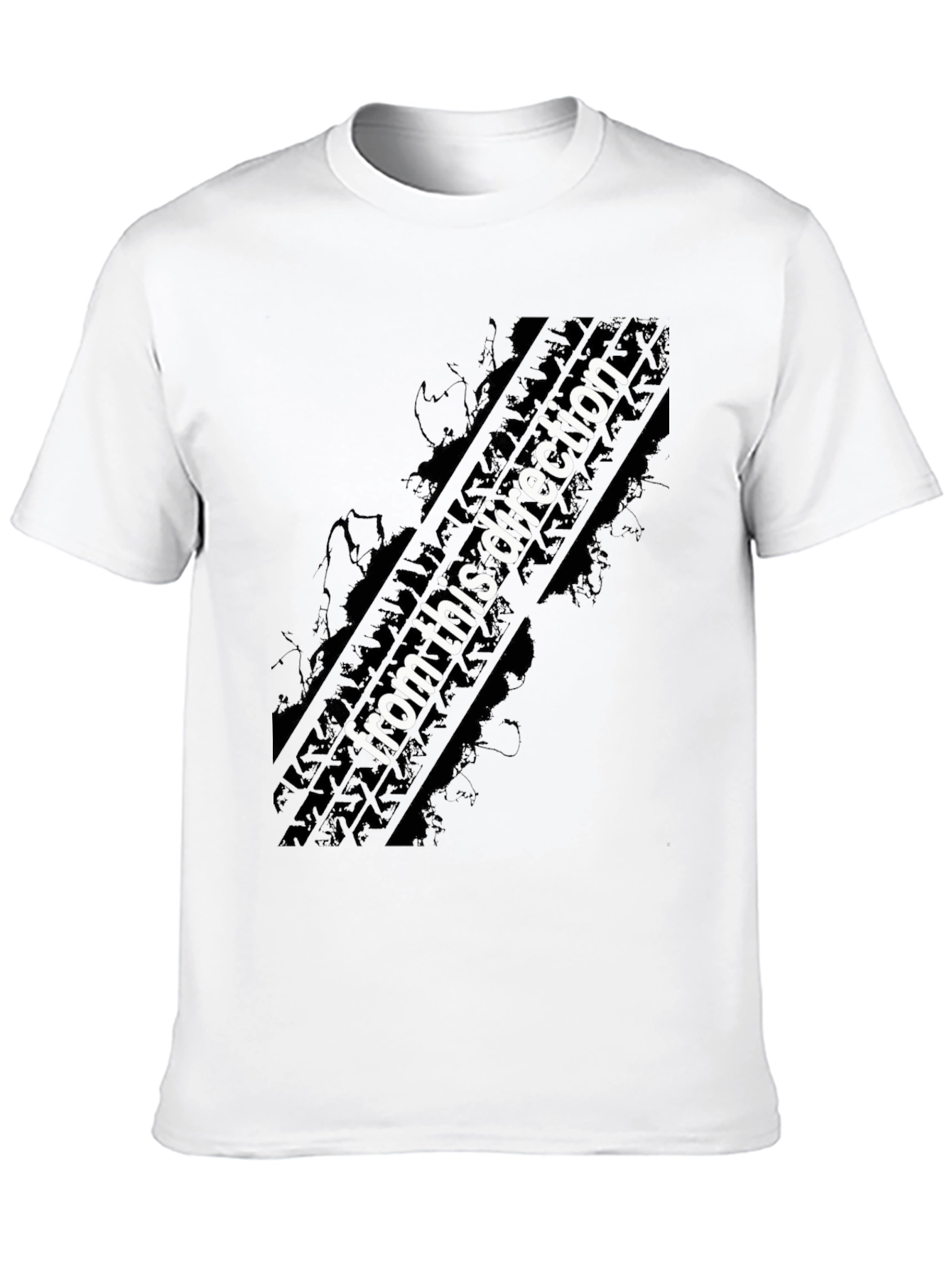 Directional Tire Track Graphic T-Shirt