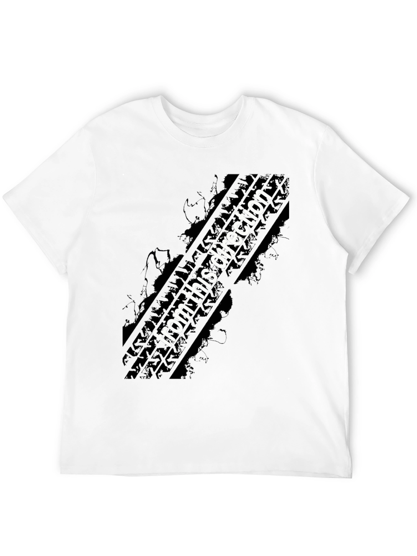 Directional Tire Track Graphic T-Shirt