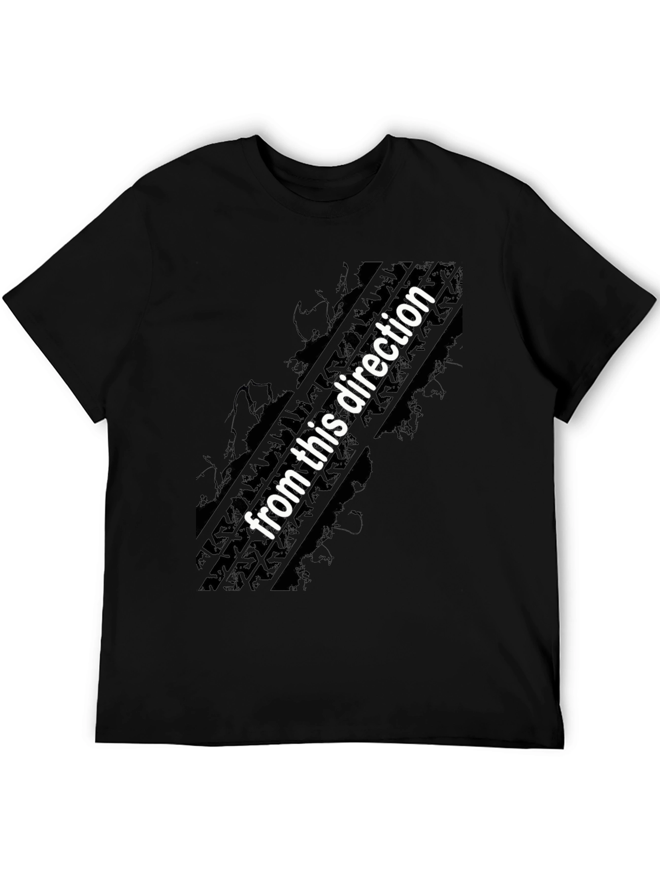 Directional Tire Track Graphic T-Shirt