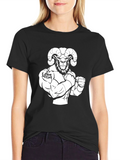 I Love Mom Ram Graphic Black T-Shirt