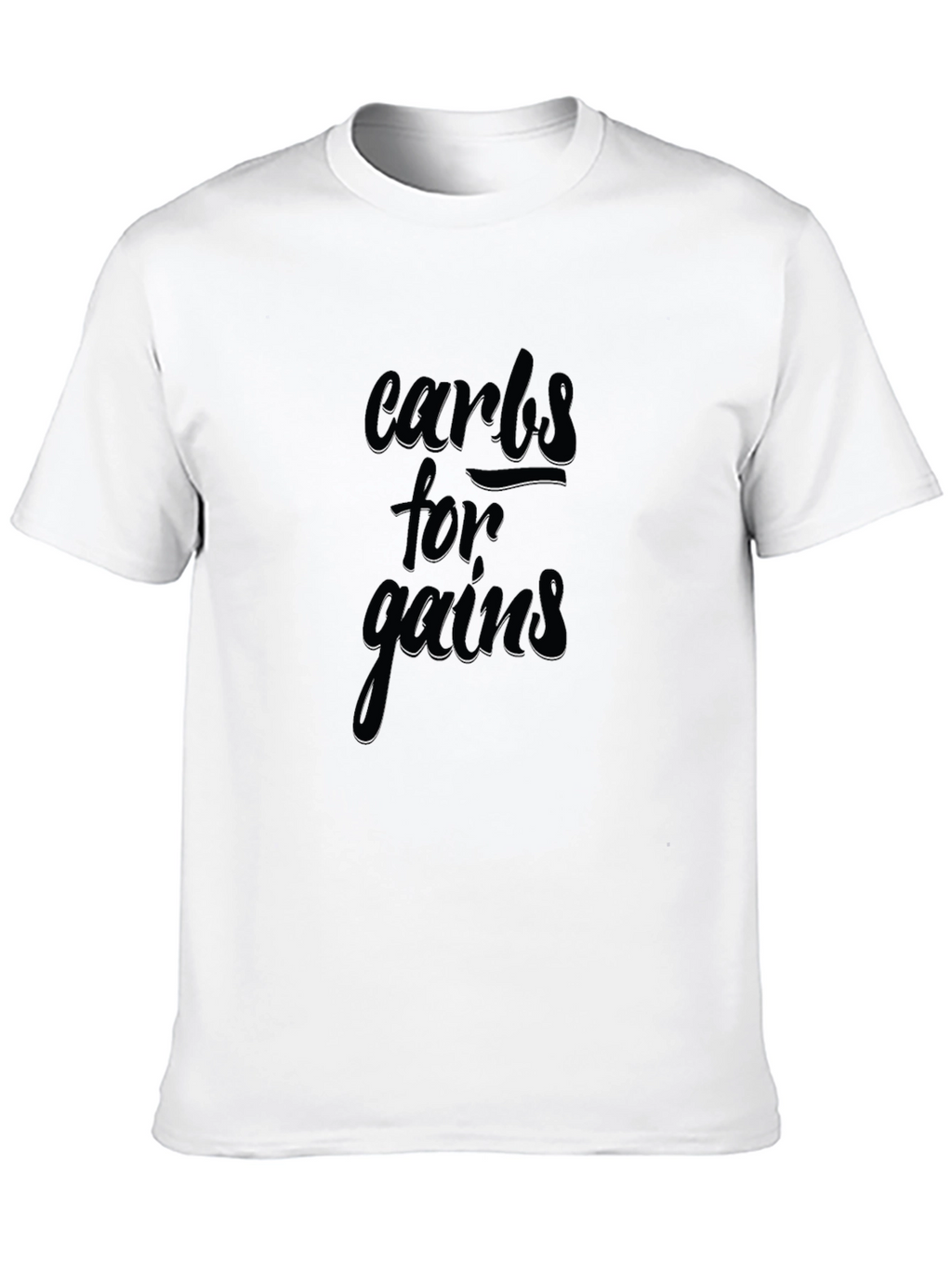 Carbs for Gains Black Graphic T-Shirt