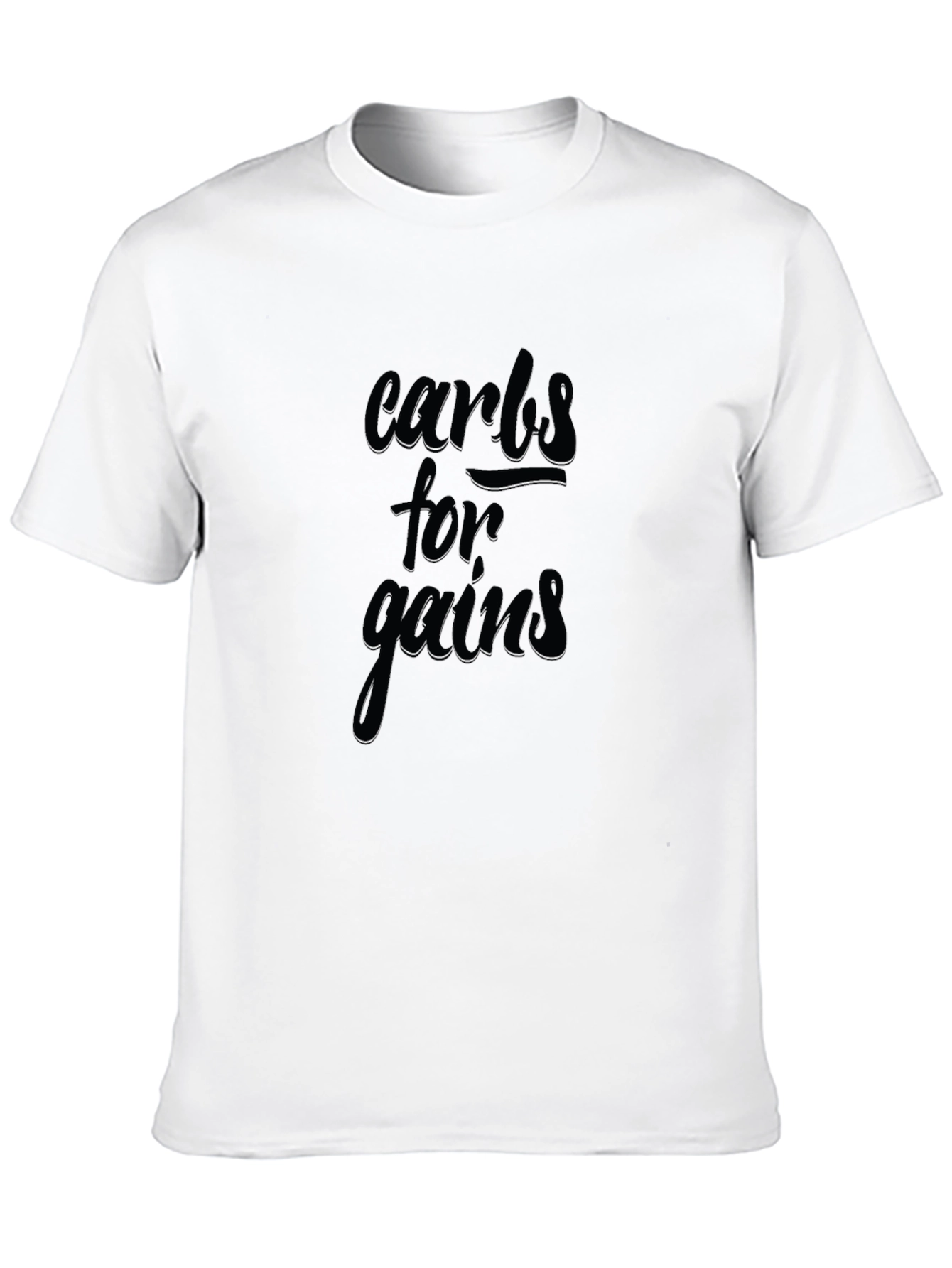 Carbs for Gains Black Graphic T-Shirt