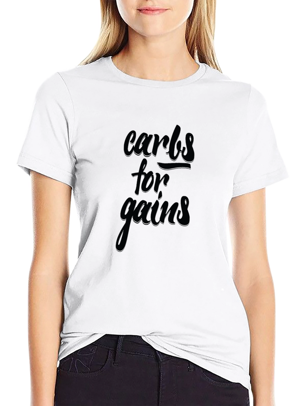 Carbs for Gains Black Graphic T-Shirt