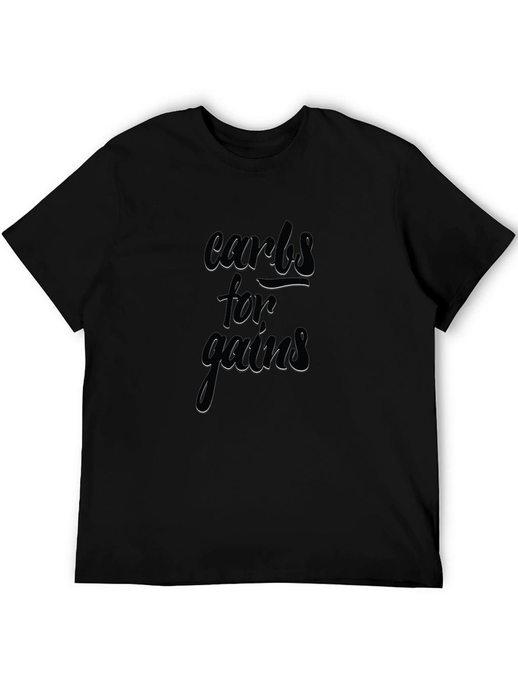 Carbs for Gains Black Graphic T-Shirt