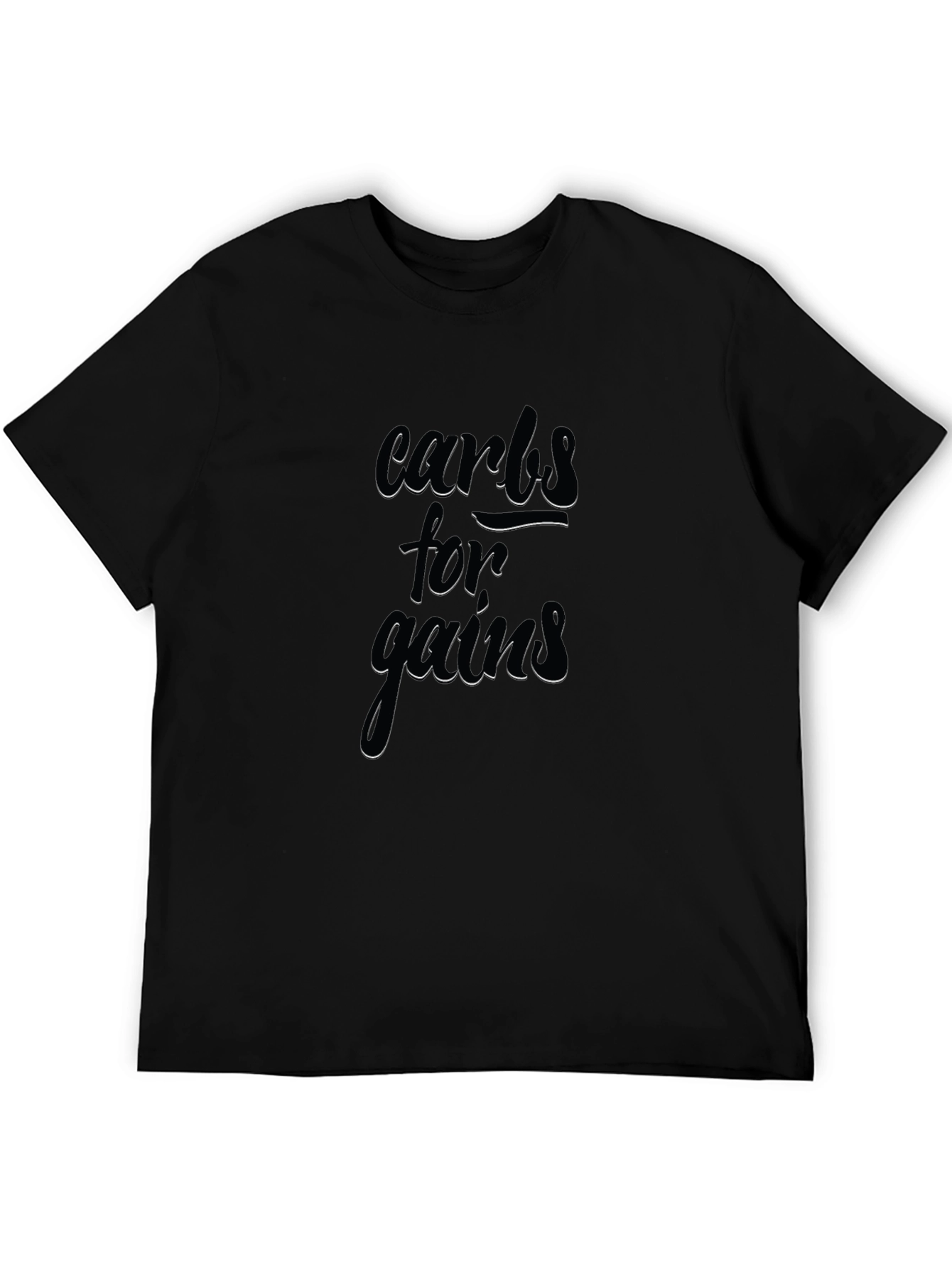 Carbs for Gains Black Graphic T-Shirt