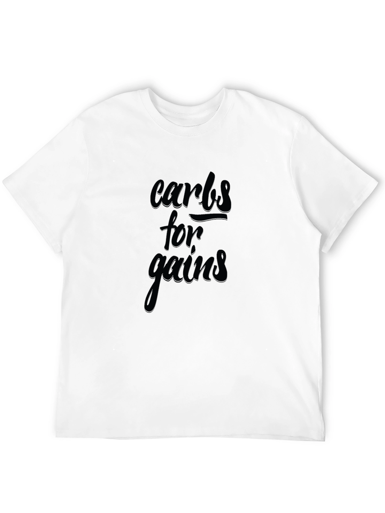 Carbs for Gains Black Graphic T-Shirt