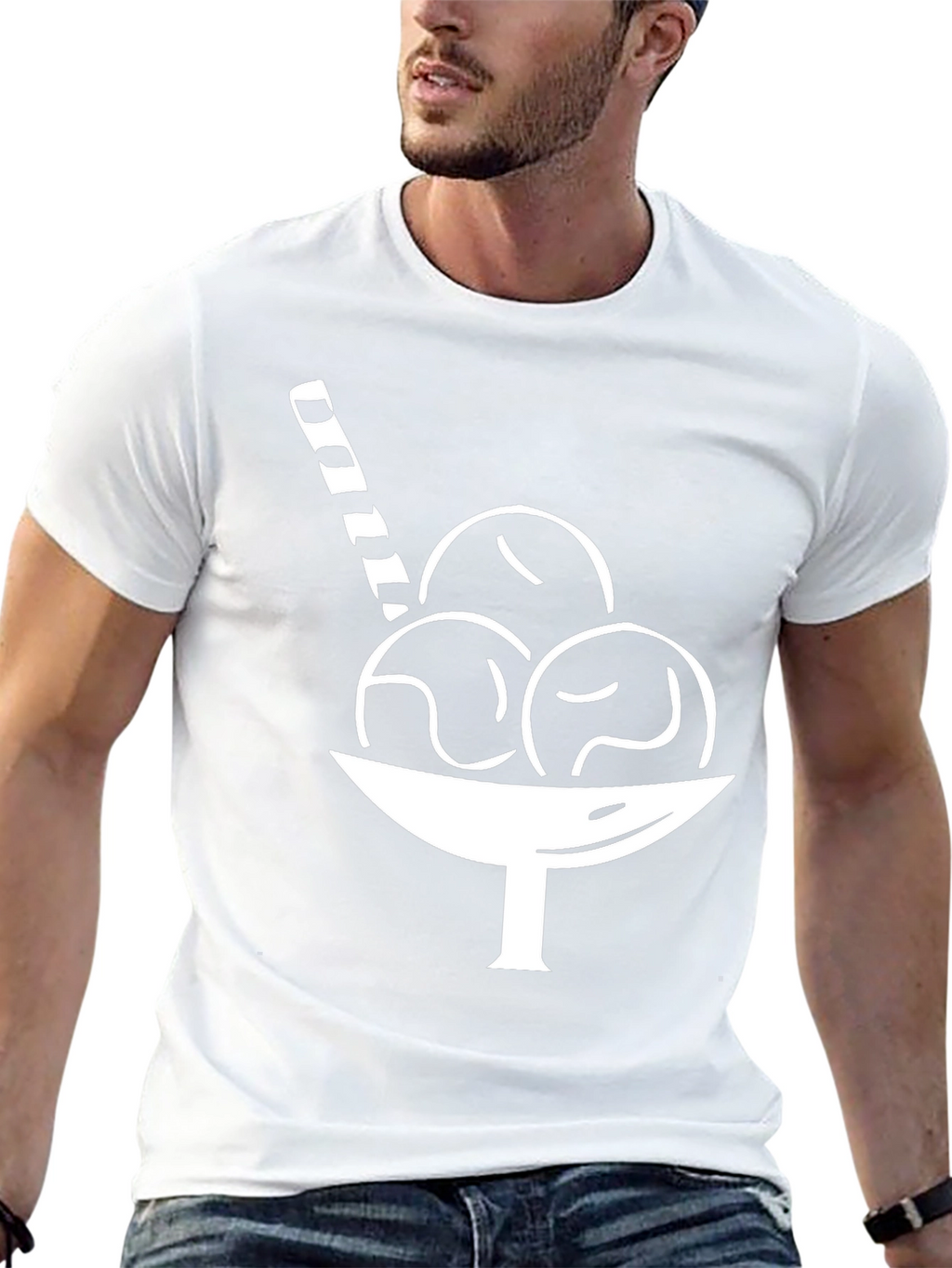 Ice Cream T-Shirt - Black Cotton Blend Tee