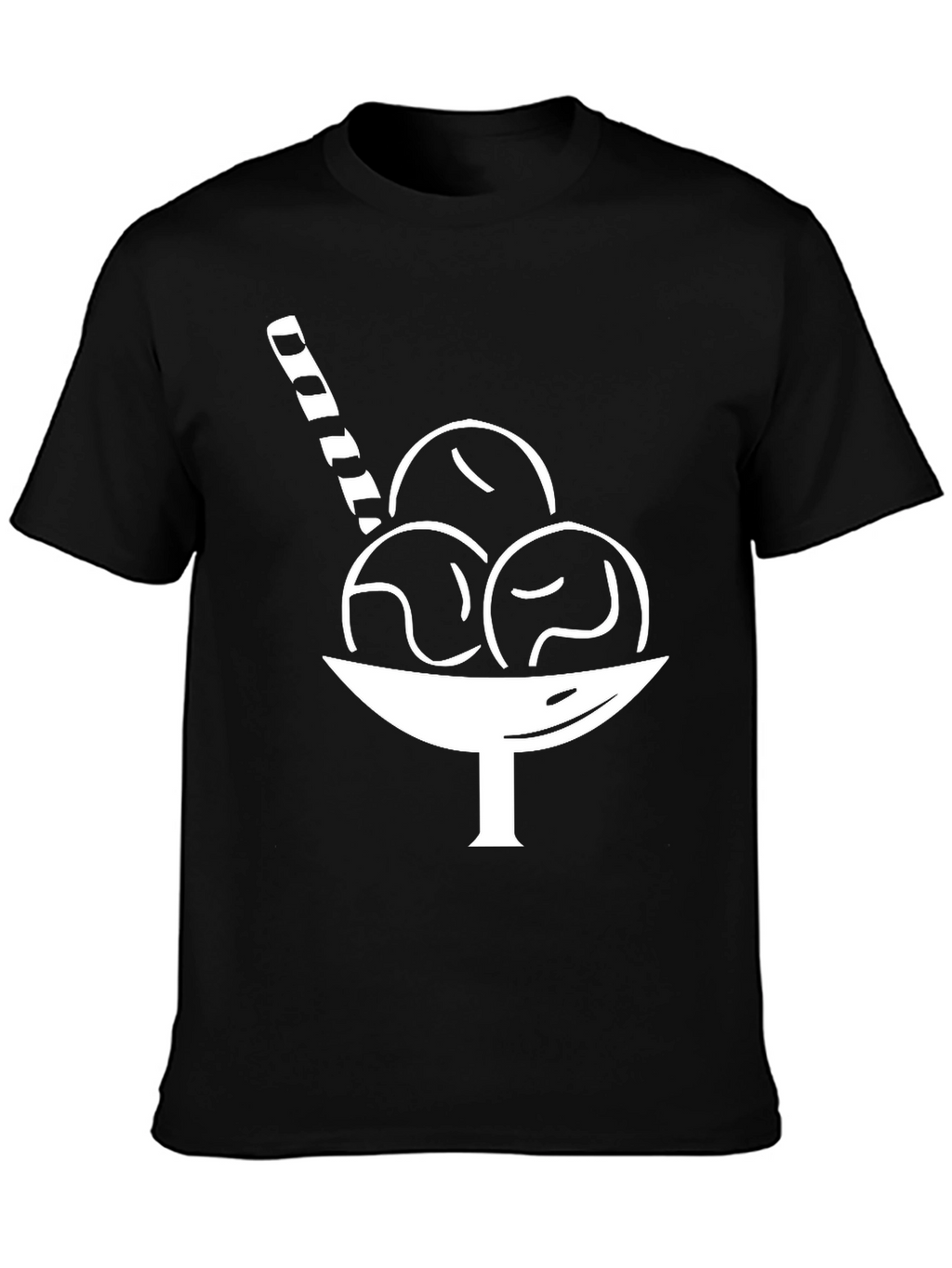 Ice Cream T-Shirt - Black Cotton Blend Tee