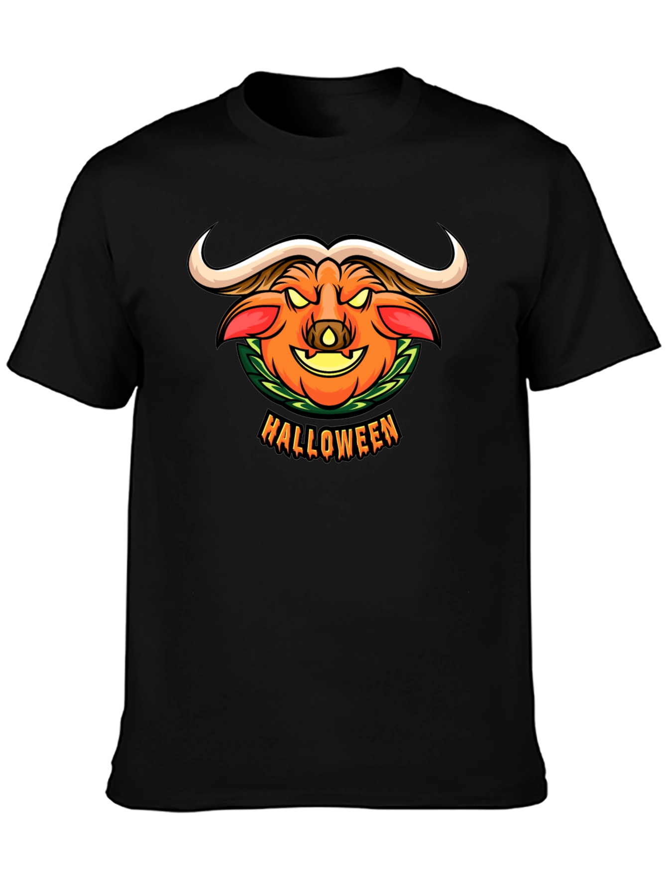 Halloween Pumpkin Buffalo Graphic T-Shirt
