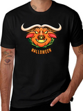 Halloween Pumpkin Buffalo Graphic T-Shirt