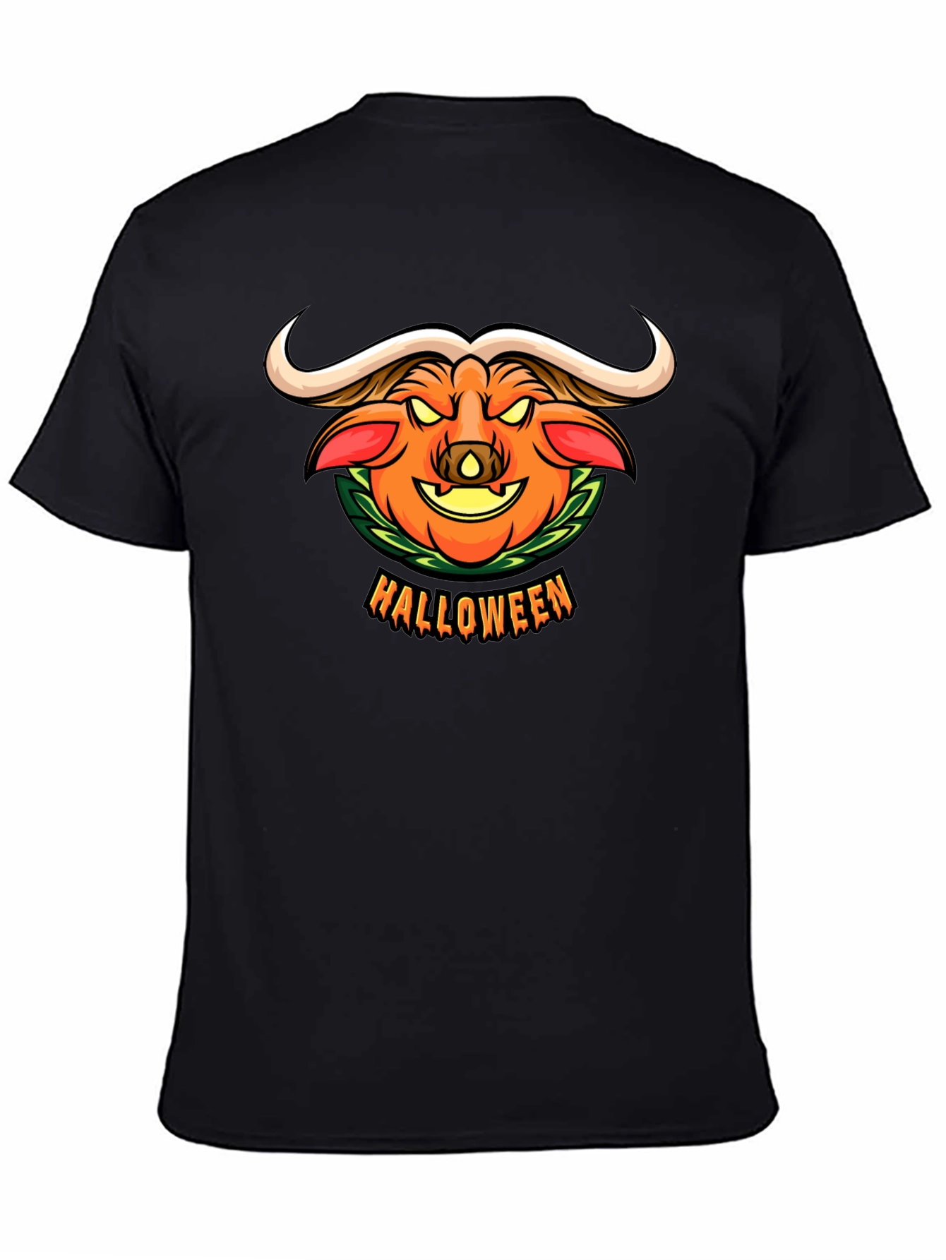 Halloween Pumpkin Buffalo Graphic T-Shirt