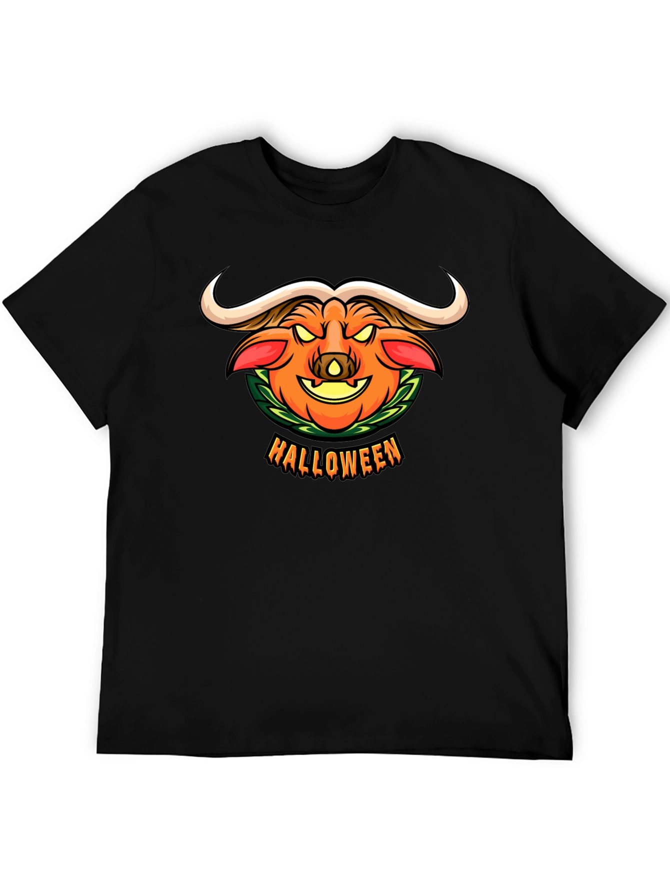 Halloween Pumpkin Buffalo Graphic T-Shirt